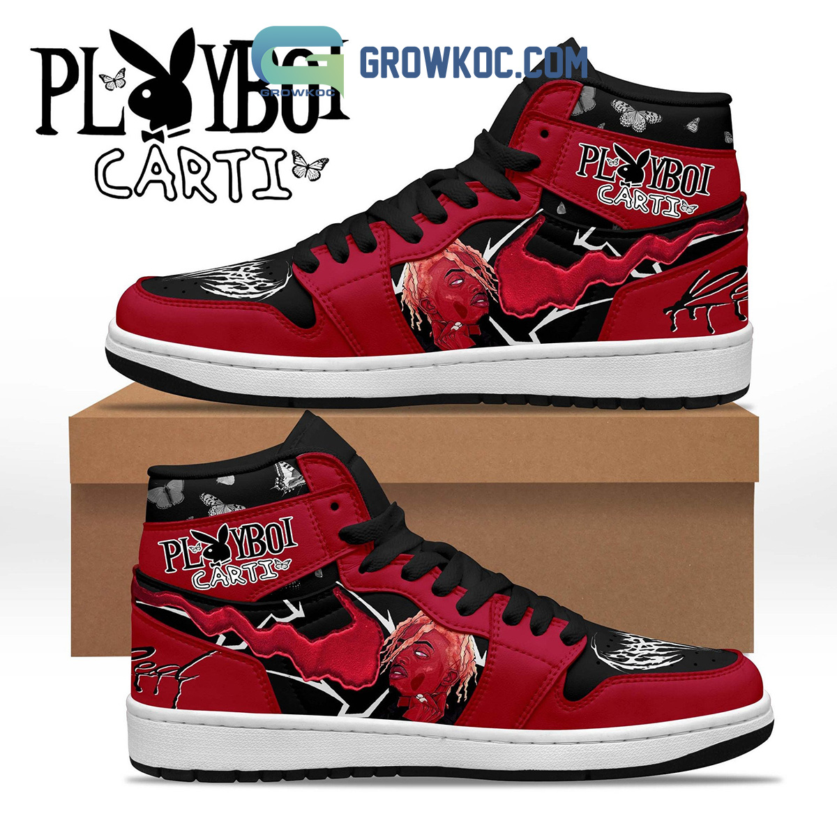 Playboi Carti Fan AJ1 High Sneakers Shoes For Men And Women Calebmatthewhans