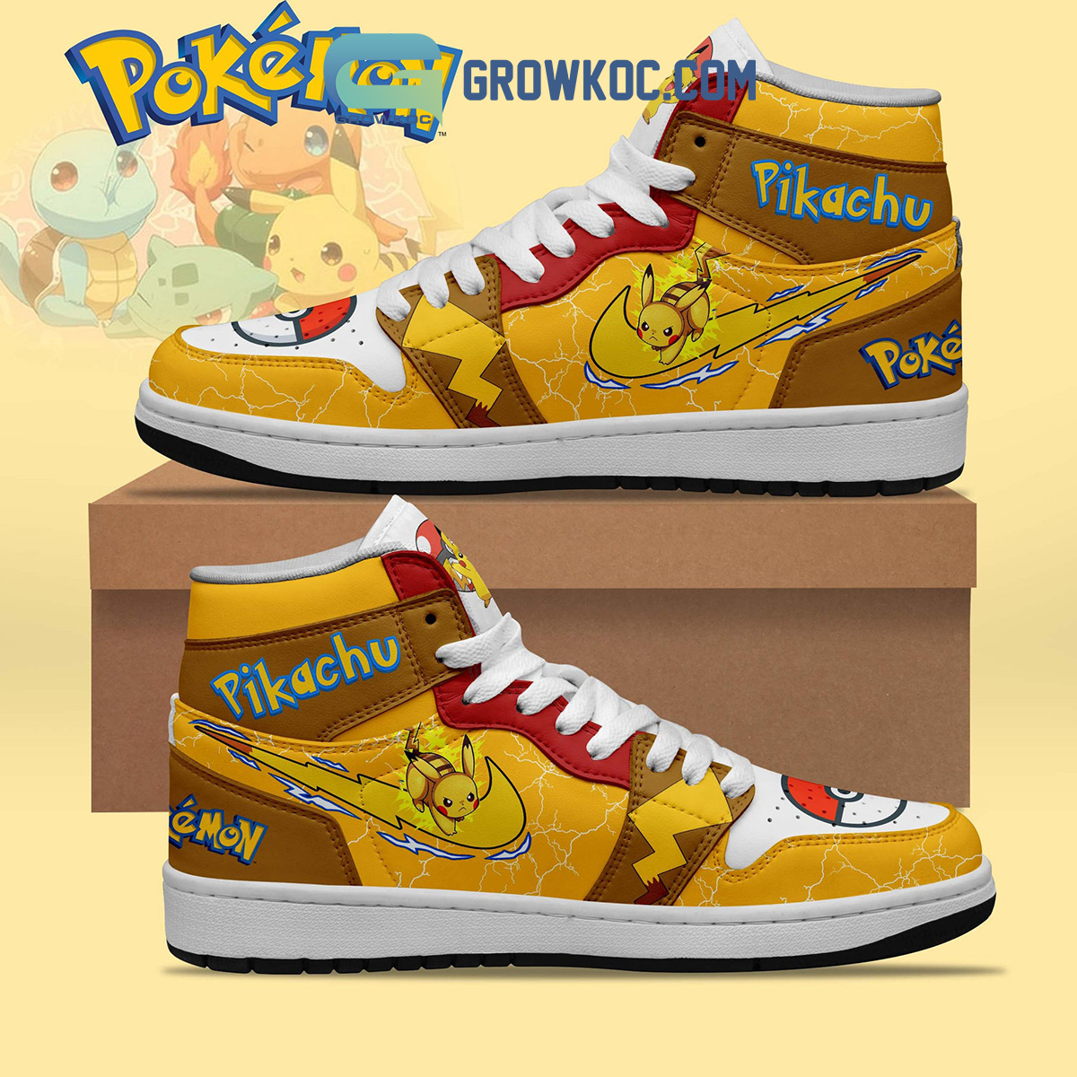 Pokemon AJ1 High Sneakers Shoes For Men And Women Calebmatthewhans