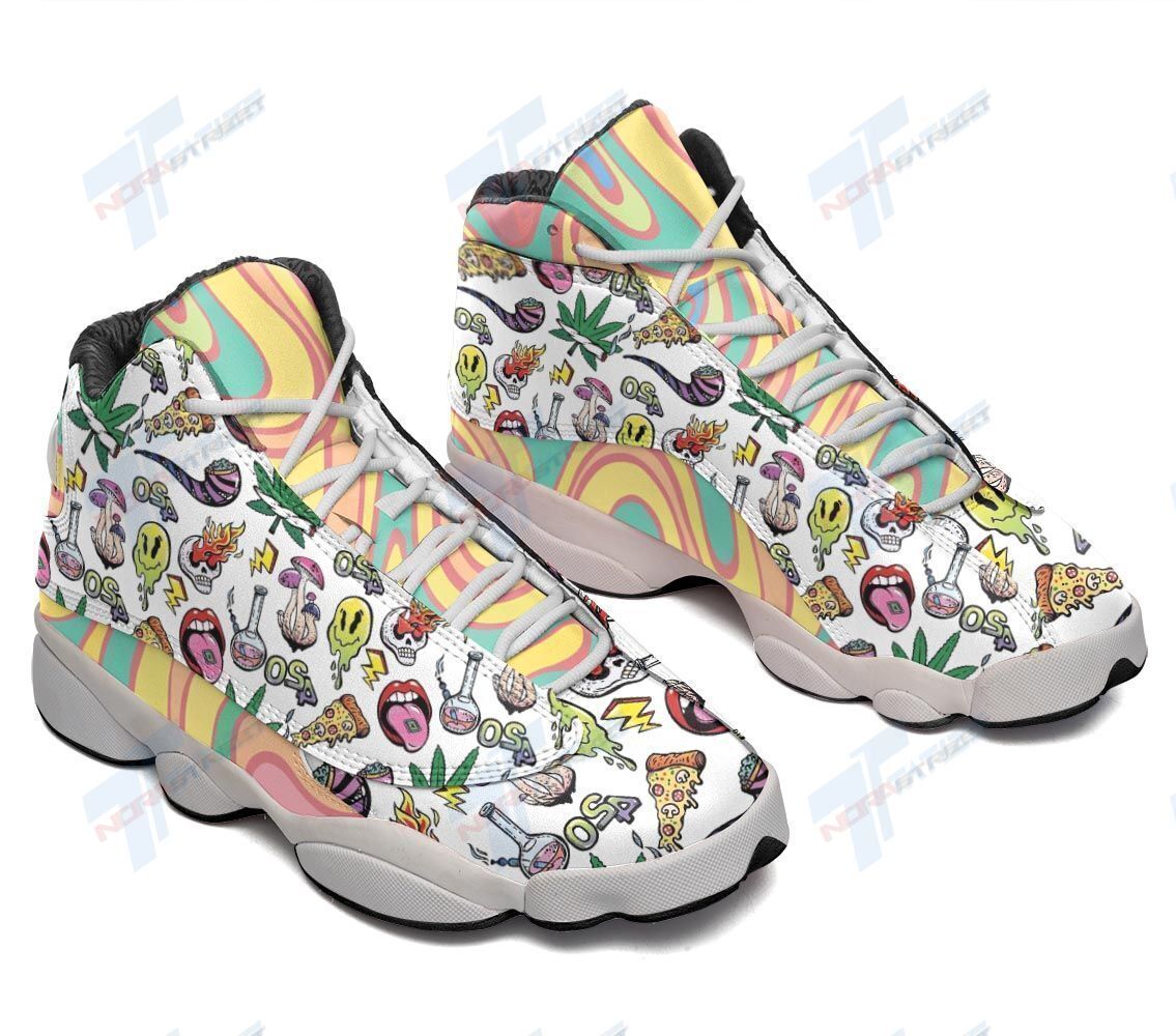 Psychedelic Drug Pattern AJ13 Sneakers Shoes For Men And Women Calebmatthewhans