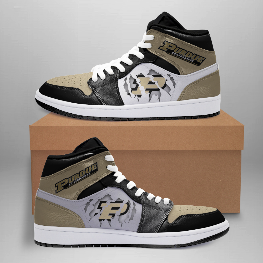 Purdue Boilermakers AJ1 High Sneakers Shoes For Men And Women Calebmatthewhans