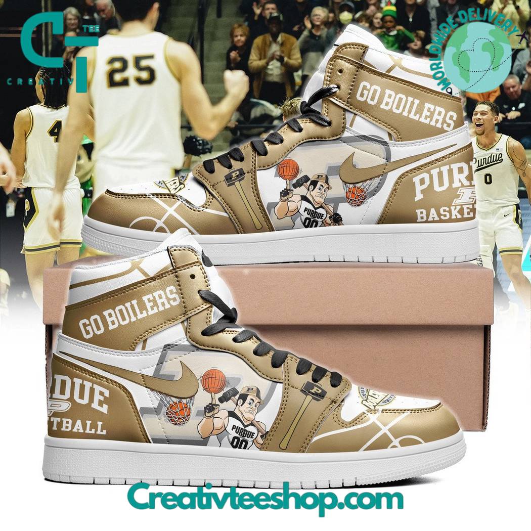 Purdue Boilermakers AJ1 High Sneakers Shoes For Men And Women Calebmatthewhans
