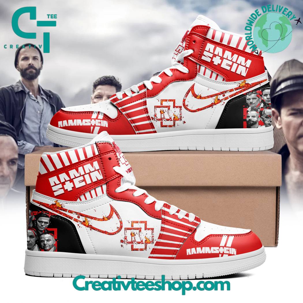 Rammstein Industrial Metal Band AJ1 High Sneakers Shoes For Men And Women Calebmatthewhans