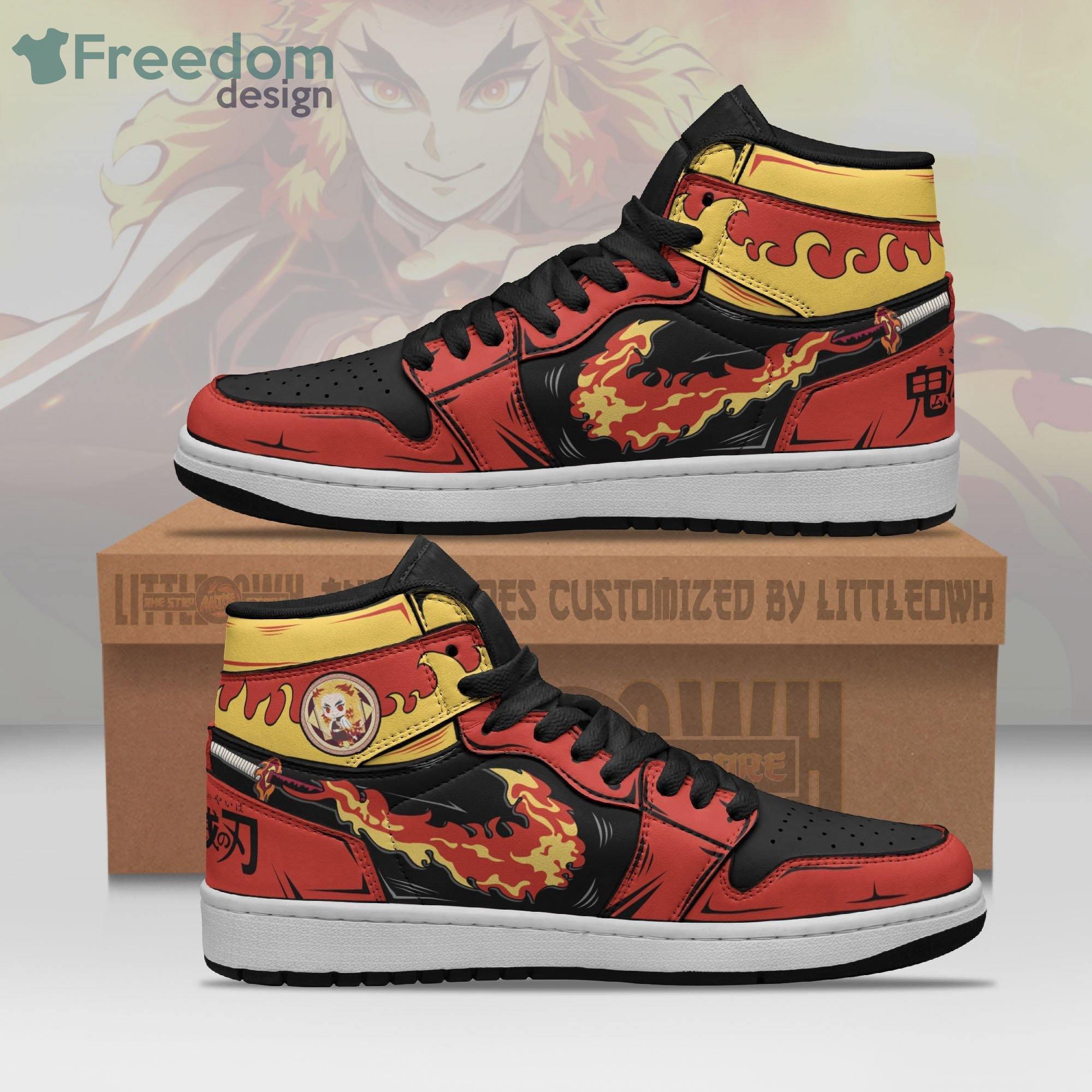 Rengoku AJ1 High Sneakers Shoes For Men And Women Calebmatthewhans