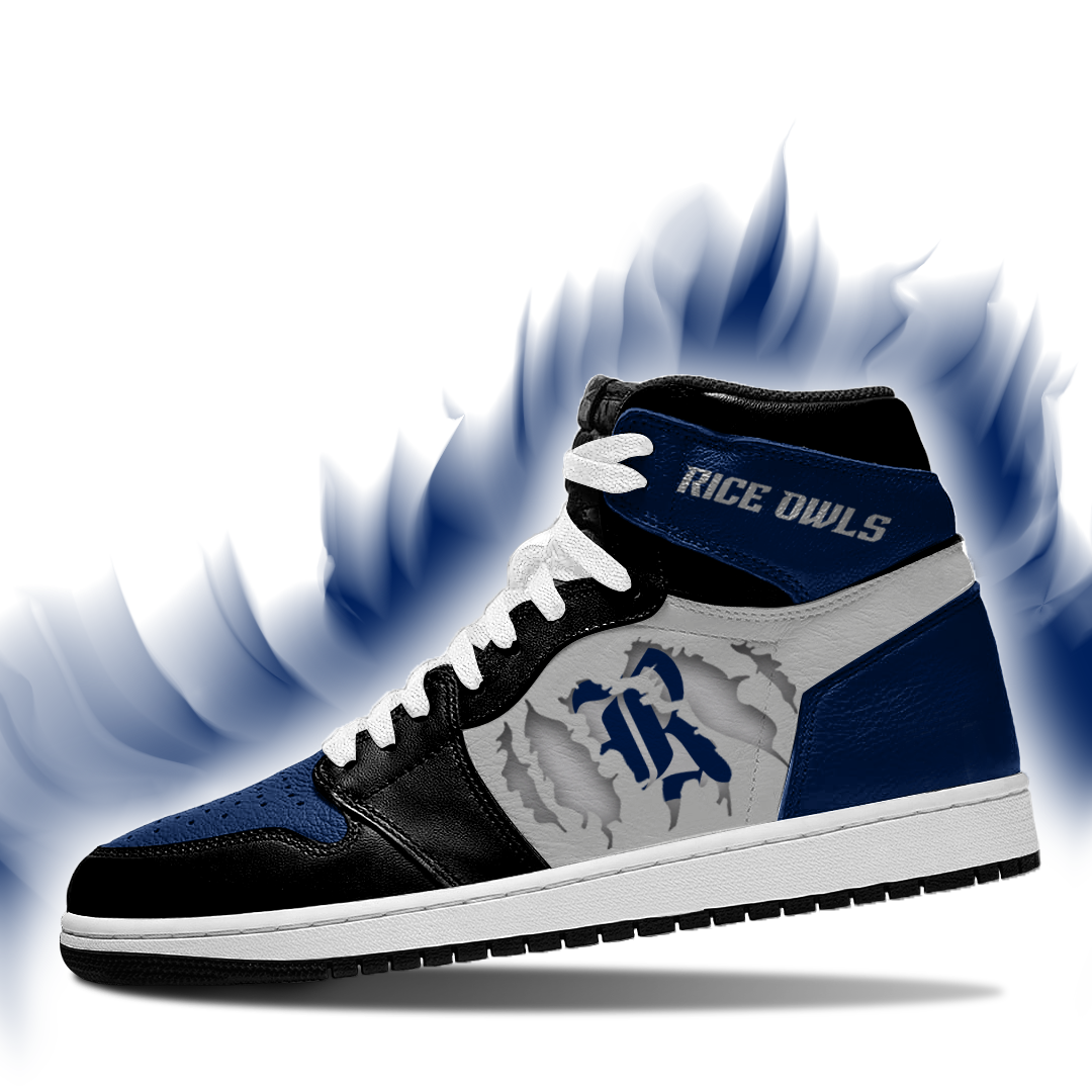 Rice Owls AJ1 High Sneakers Shoes For Men And Women Calebmatthewhans