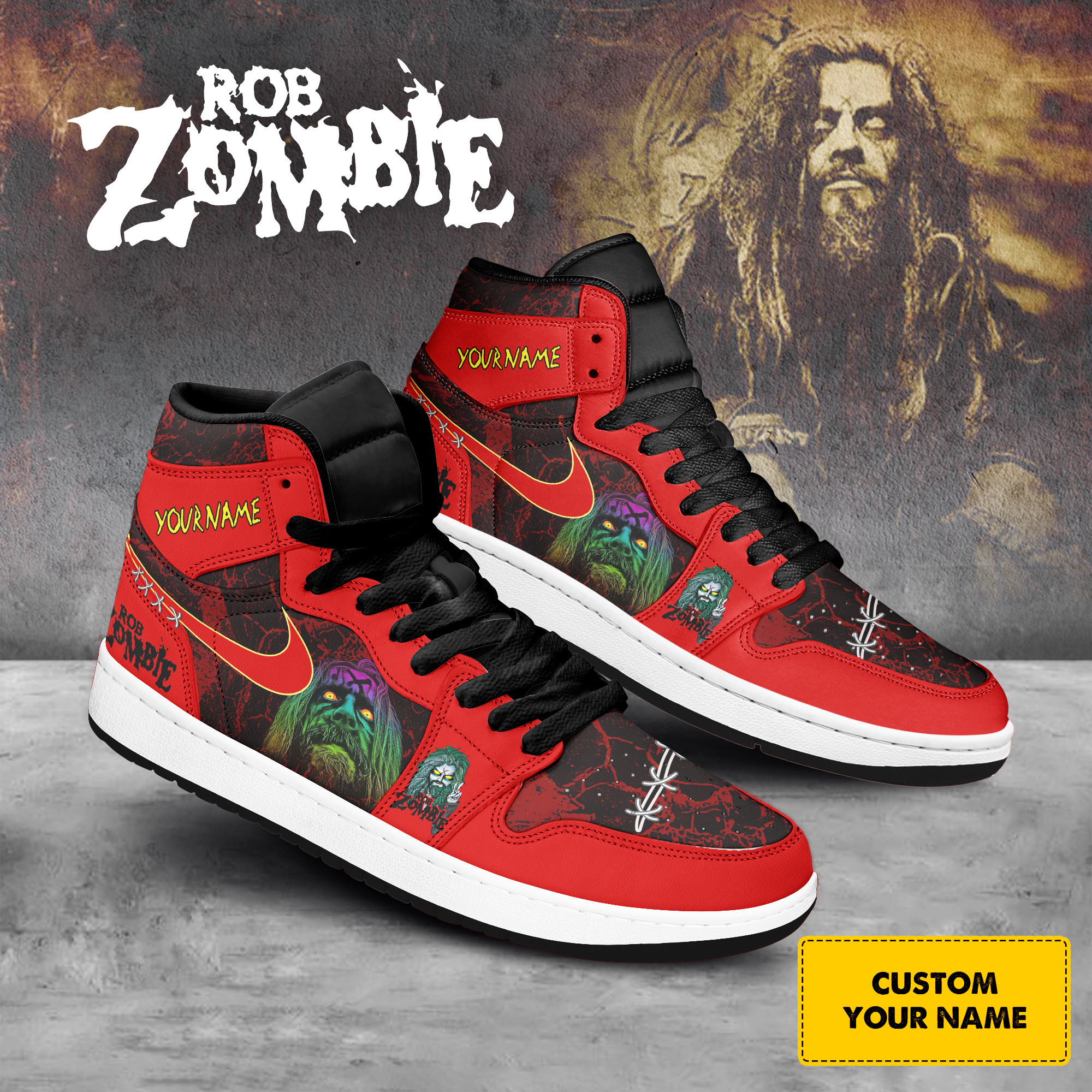 Rob Zombie AJ1 High Sneakers Shoes For Men And Women Calebmatthewhans