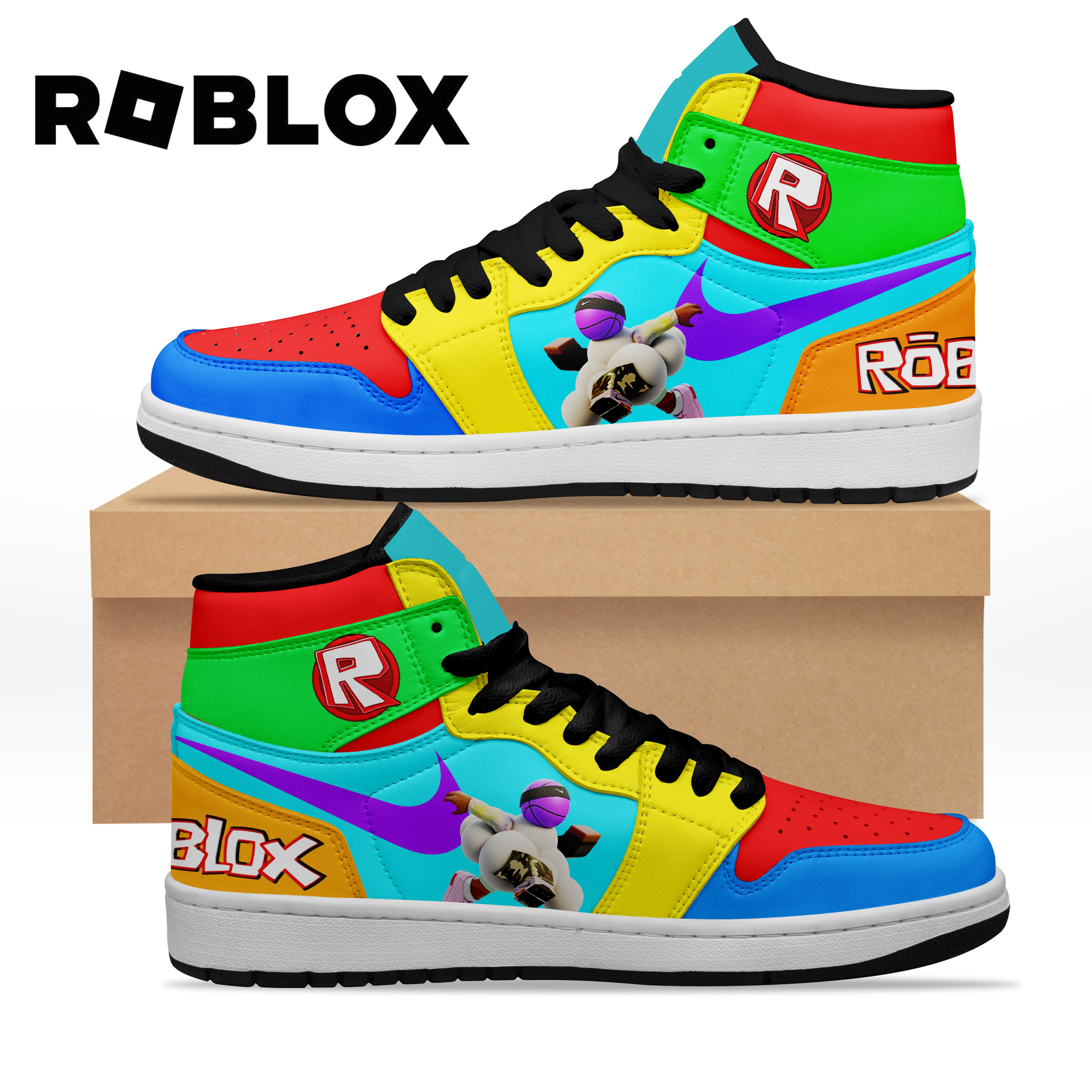 Roblox AJ1 High Sneakers Shoes For Men And Women Calebmatthewhans