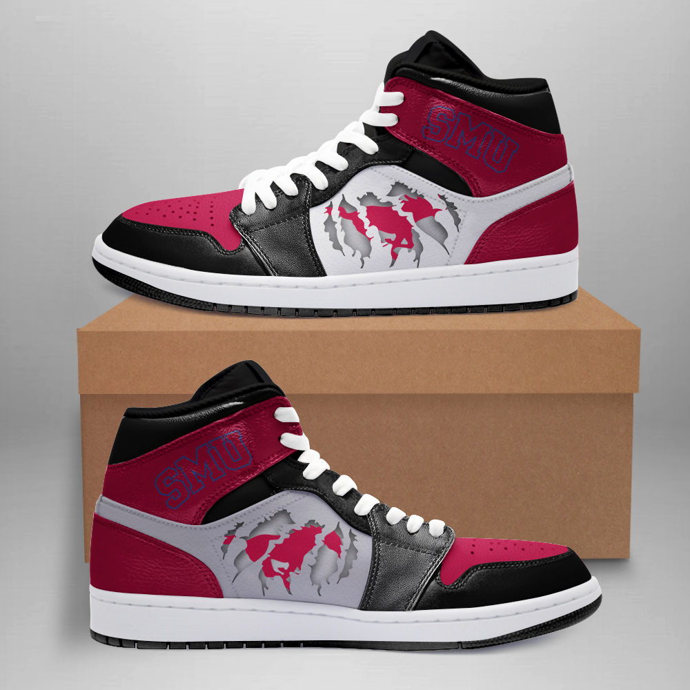 SMU Mustangs AJ1 High Sneakers Shoes For Men And Women Calebmatthewhans