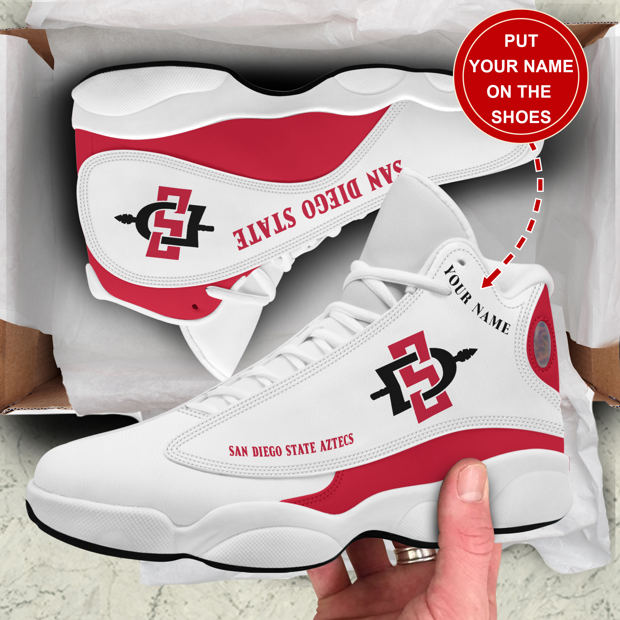 San Diego State Aztecs AJ13 Sneakers Shoes For Men And Women Calebmatthewhans