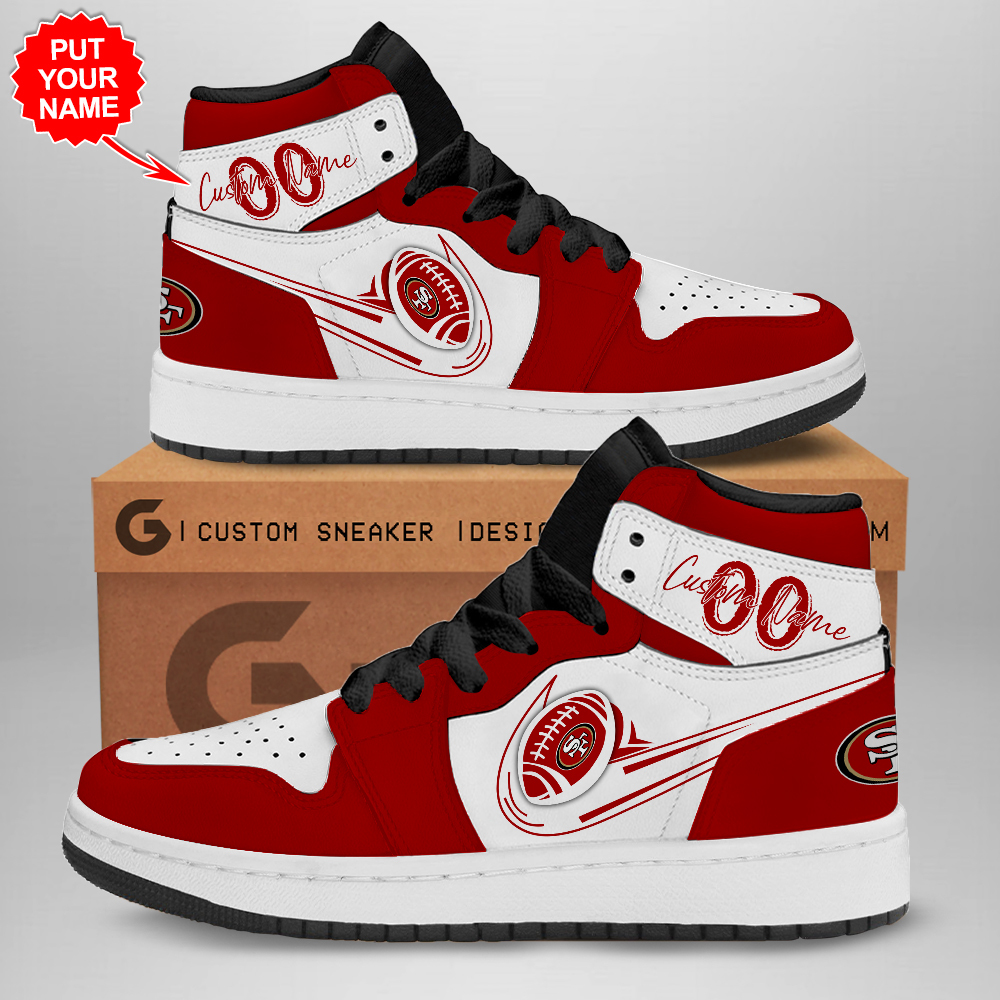 San Francisco 49ers AJ1 High Sneakers Shoes For Men And Women Calebmatthewhans
