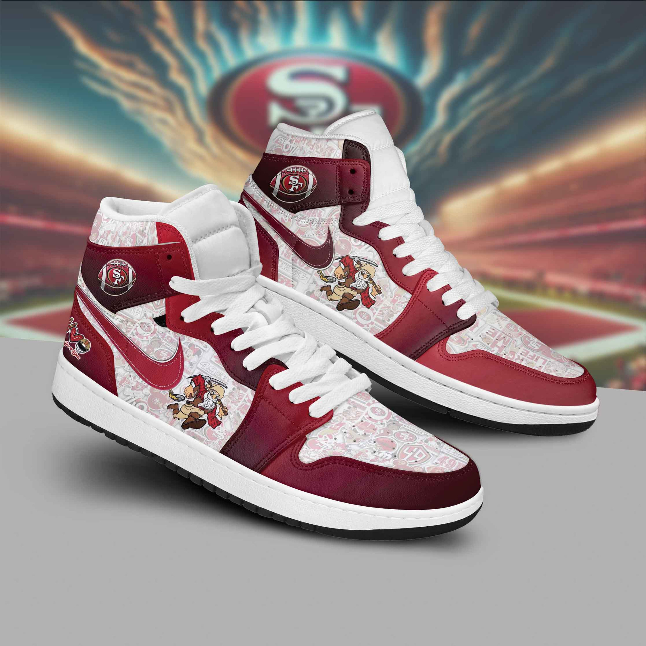 San Francisco 49ers AJ1 High Sneakers Shoes For Men And Women Calebmatthewhans