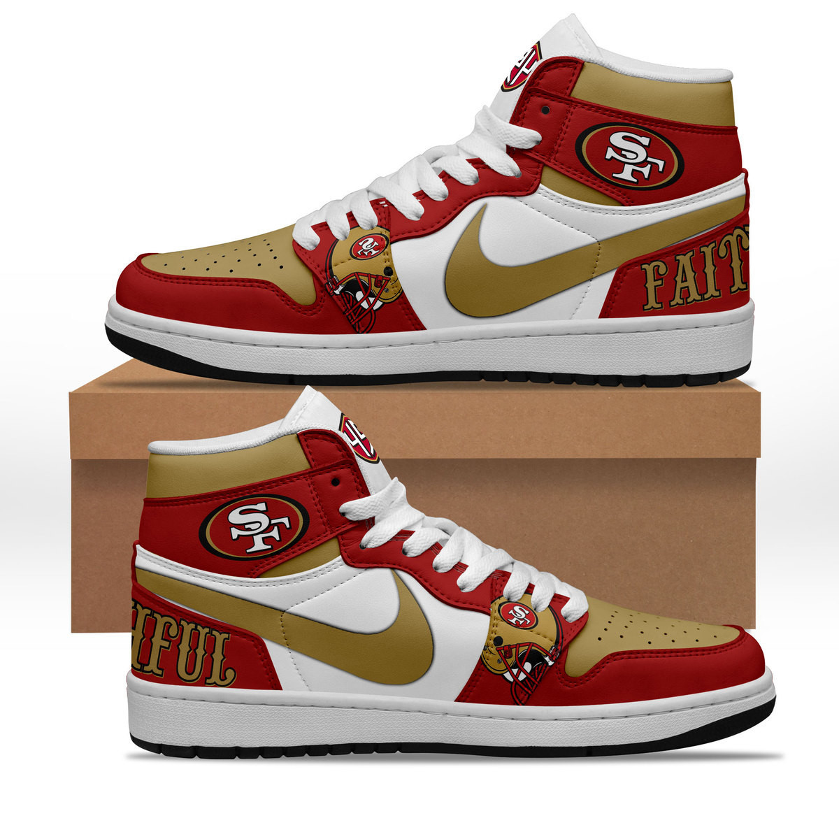 San Francisco 49ers AJ1 High Sneakers Shoes For Men And Women Calebmatthewhans