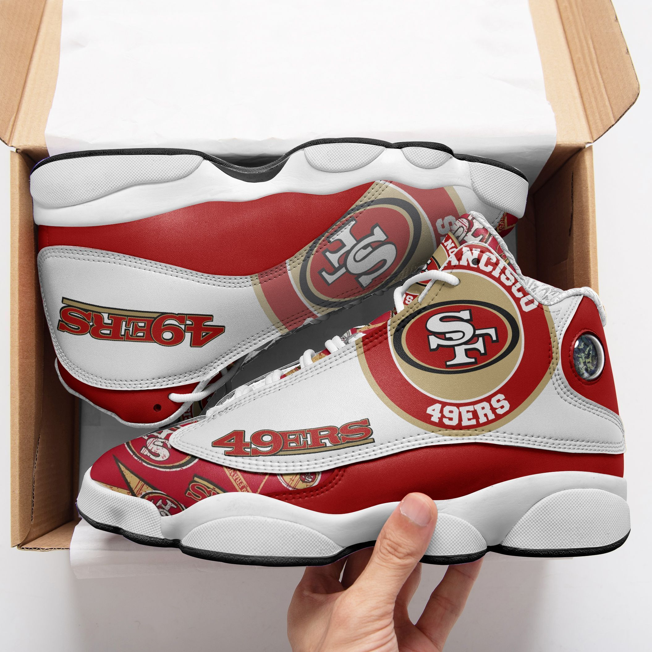 San Francisco 49ers NFL AJ13 Sneakers Shoes For Men And Women Calebmatthewhans