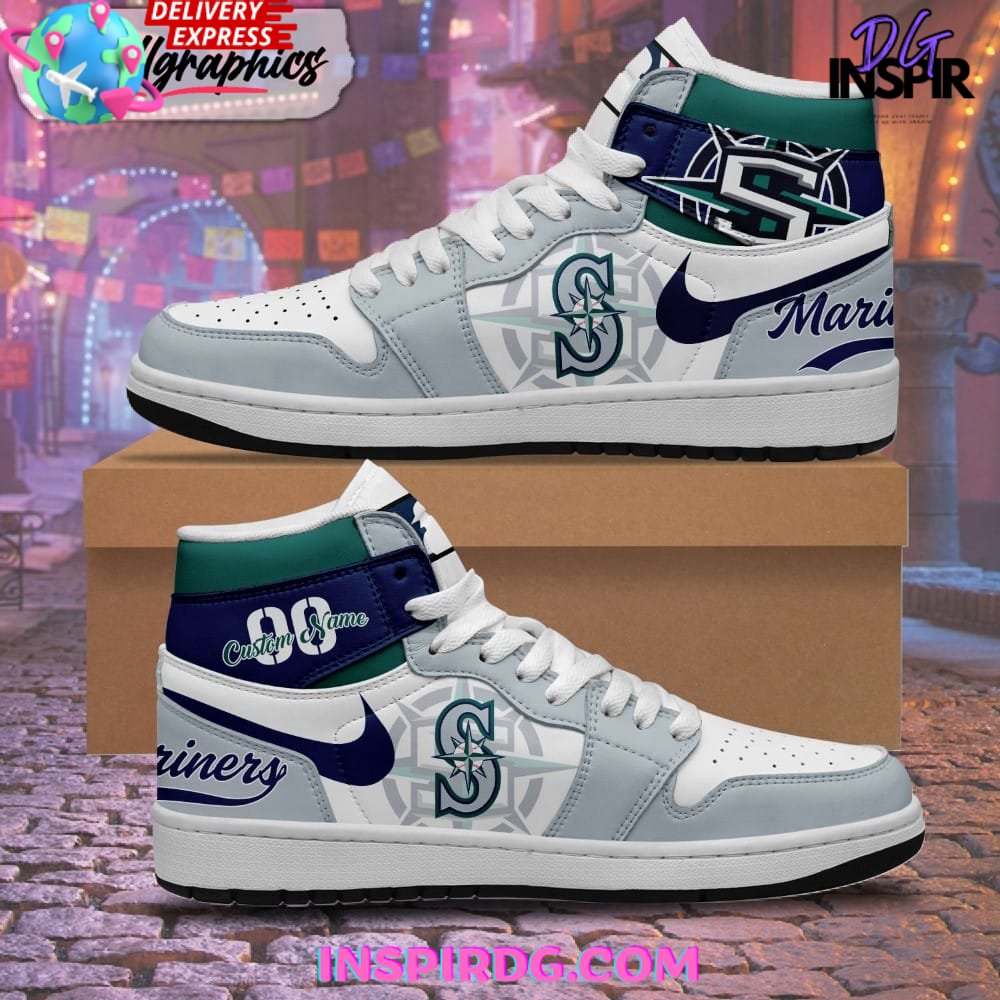 Seattle Mariners AJ1 High Sneakers Shoes For Men And Women Calebmatthewhans