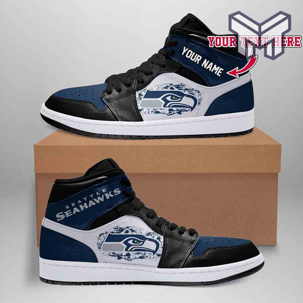 Seattle Seahawks AJ1 High Sneakers Shoes For Men And Women Calebmatthewhans