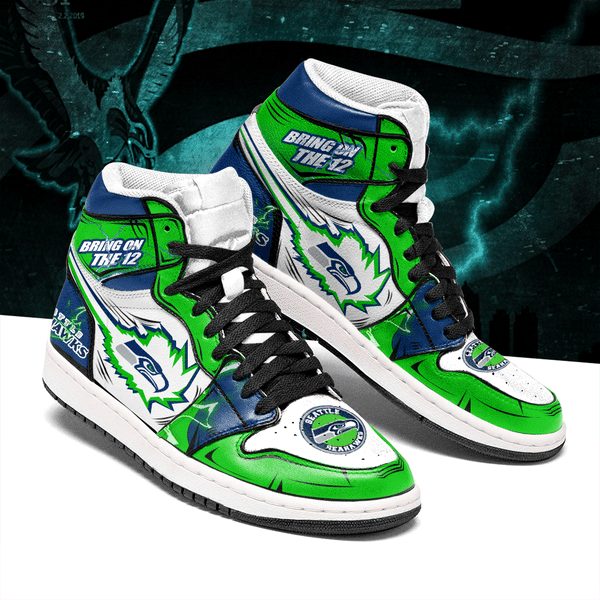 Seattle Seahawks NFL AJ1 High Sneakers Shoes For Men And Women Calebmatthewhans