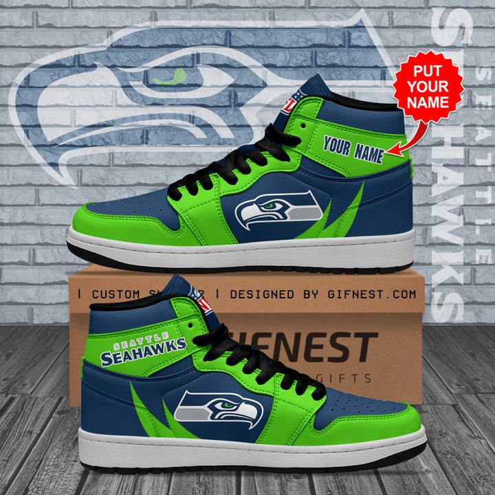 Seattle Seahawks NFL AJ1 High Sneakers Shoes For Men And Women Calebmatthewhans