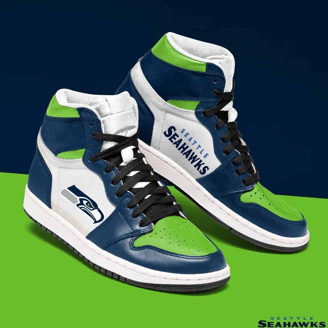 Seattle Seahawks NFL AJ1 High Sneakers Shoes For Men And Women Calebmatthewhans