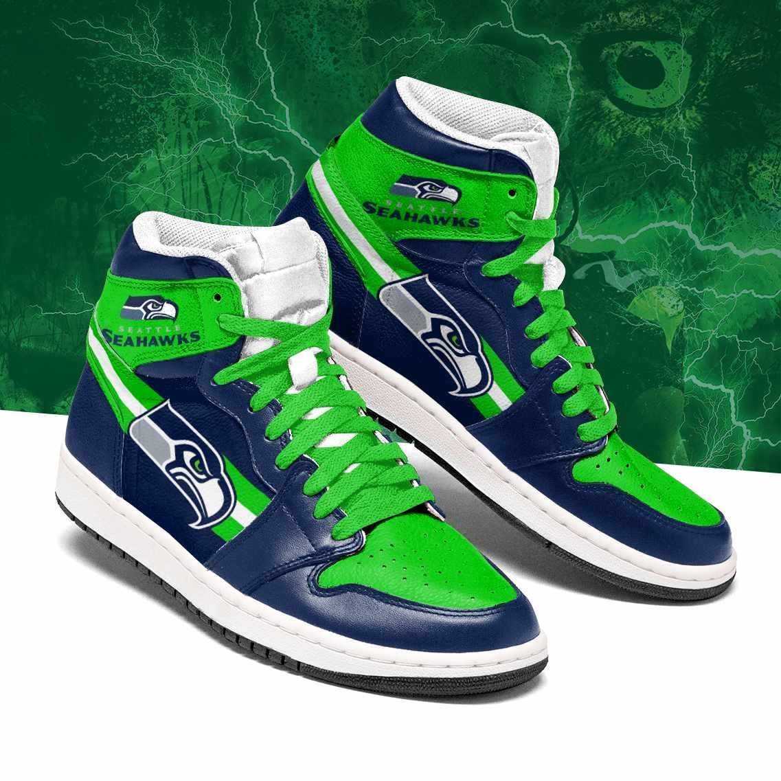 Seattle Seahawks NFL AJ1 High Sneakers Shoes For Men And Women Calebmatthewhans