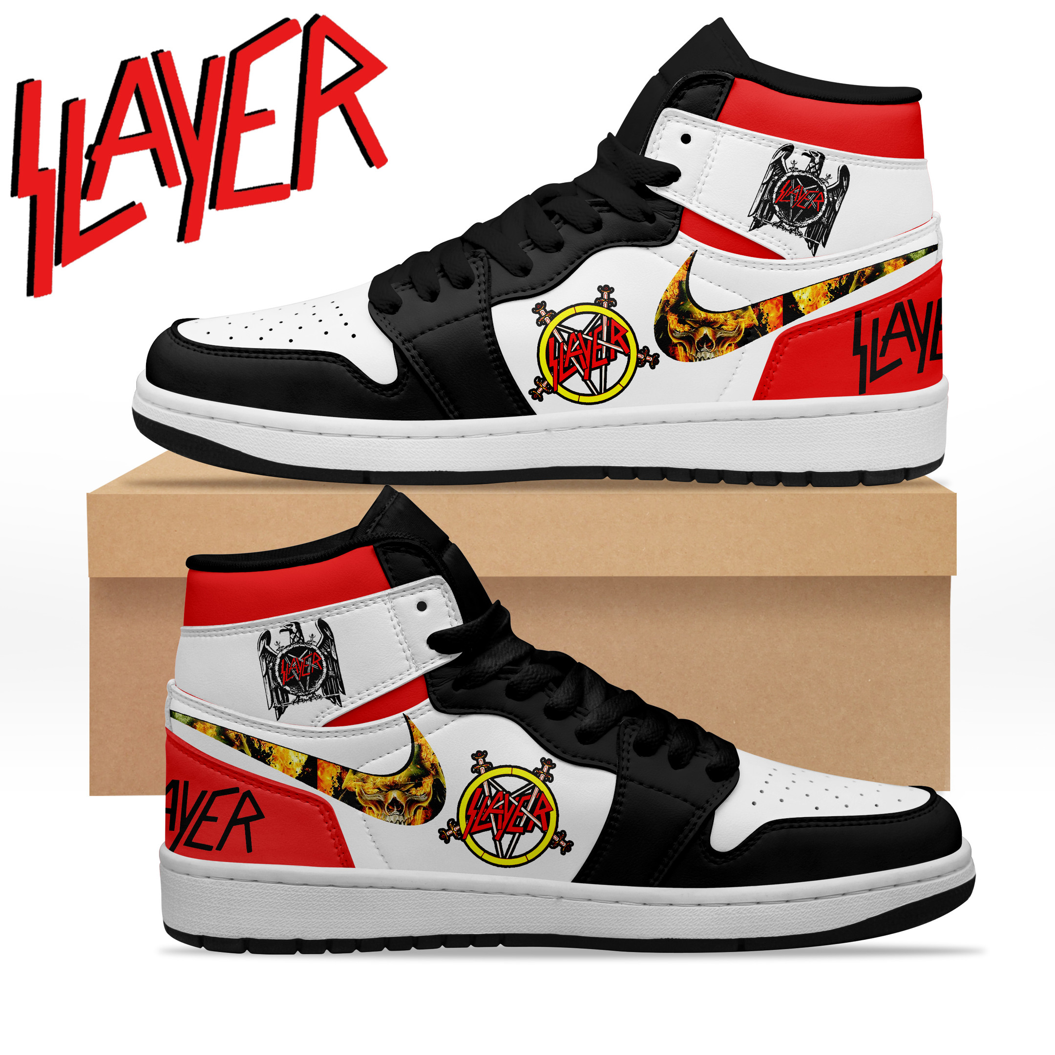Slayer AJ1 High Sneakers Shoes For Men And Women Calebmatthewhans