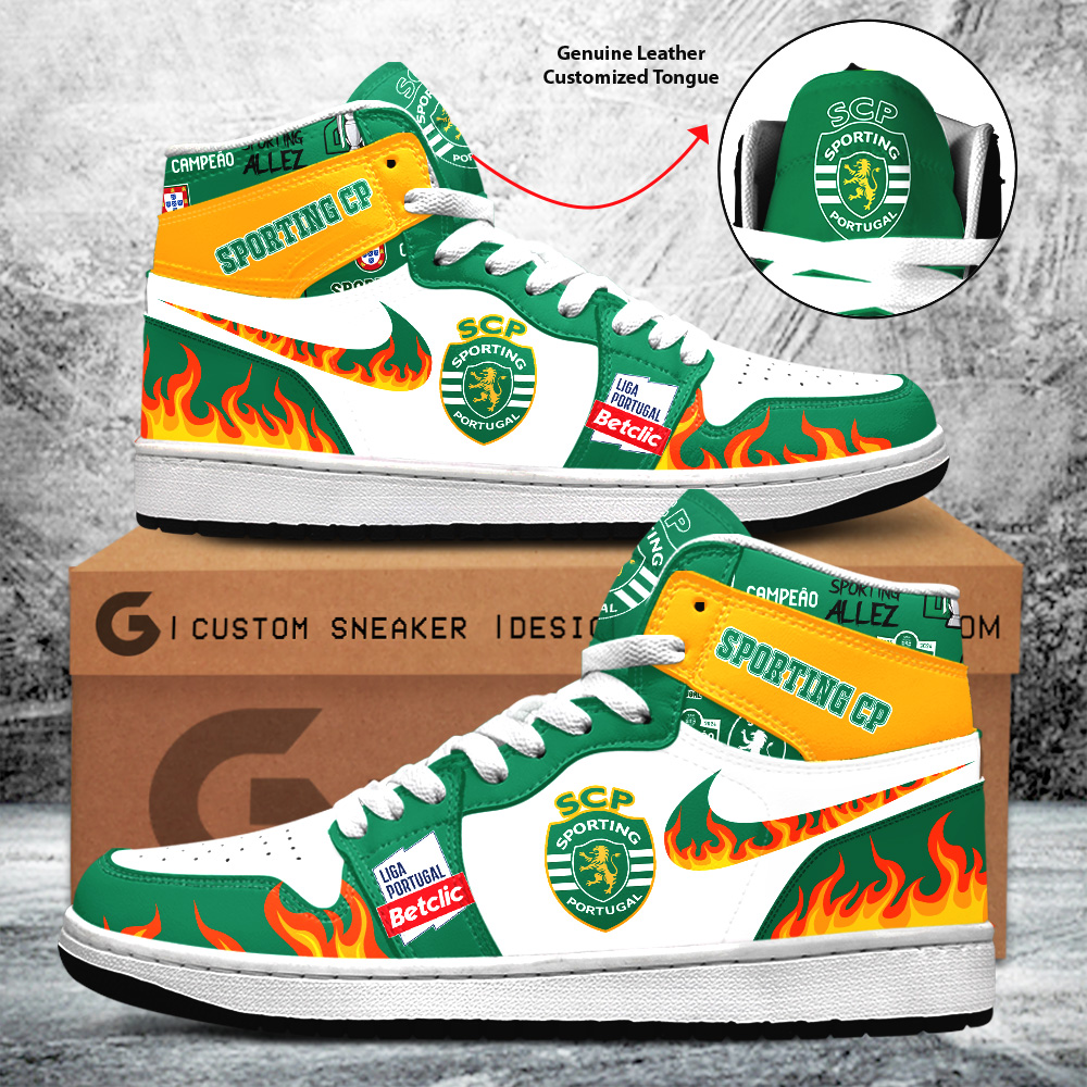 Sporting CP AJ1 High Sneakers Shoes For Men And Women Calebmatthewhans