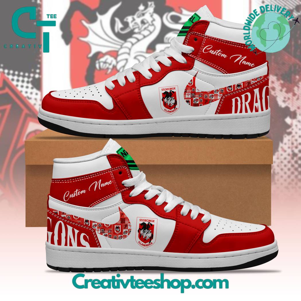 St George Illawarra Dragons AJ1 High Sneakers Shoes For Men And Women Calebmatthewhans