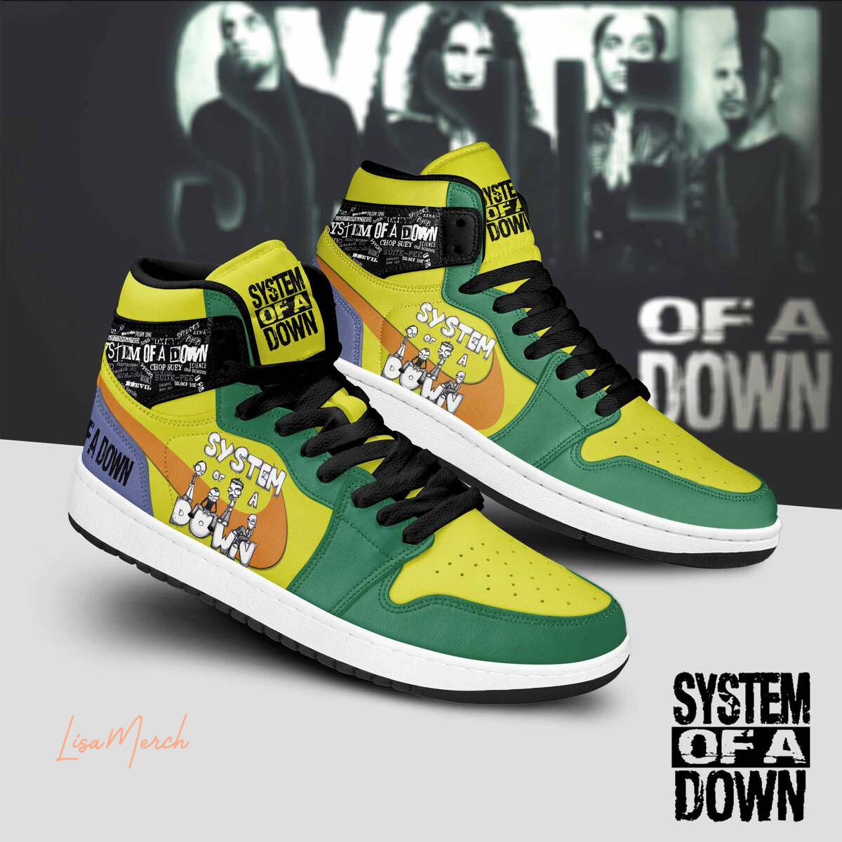 System Of A Down AJ1 High Sneakers Shoes For Men And Women Calebmatthewhans