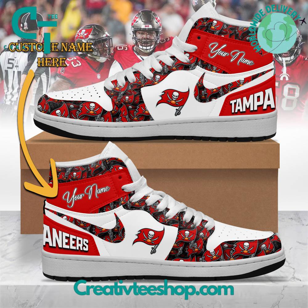 Tampa Bay Buccaneers AJ1 High Sneakers Shoes For Men And Women Calebmatthewhans