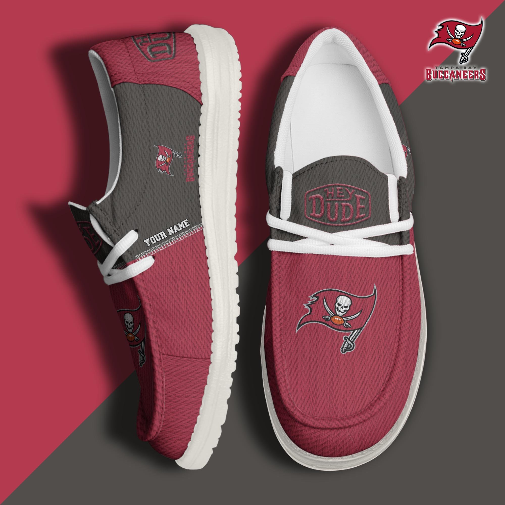 Tampa Bay Buccaneers Personalized Hey Dude Shoes For Men And Women Calebmatthewhans