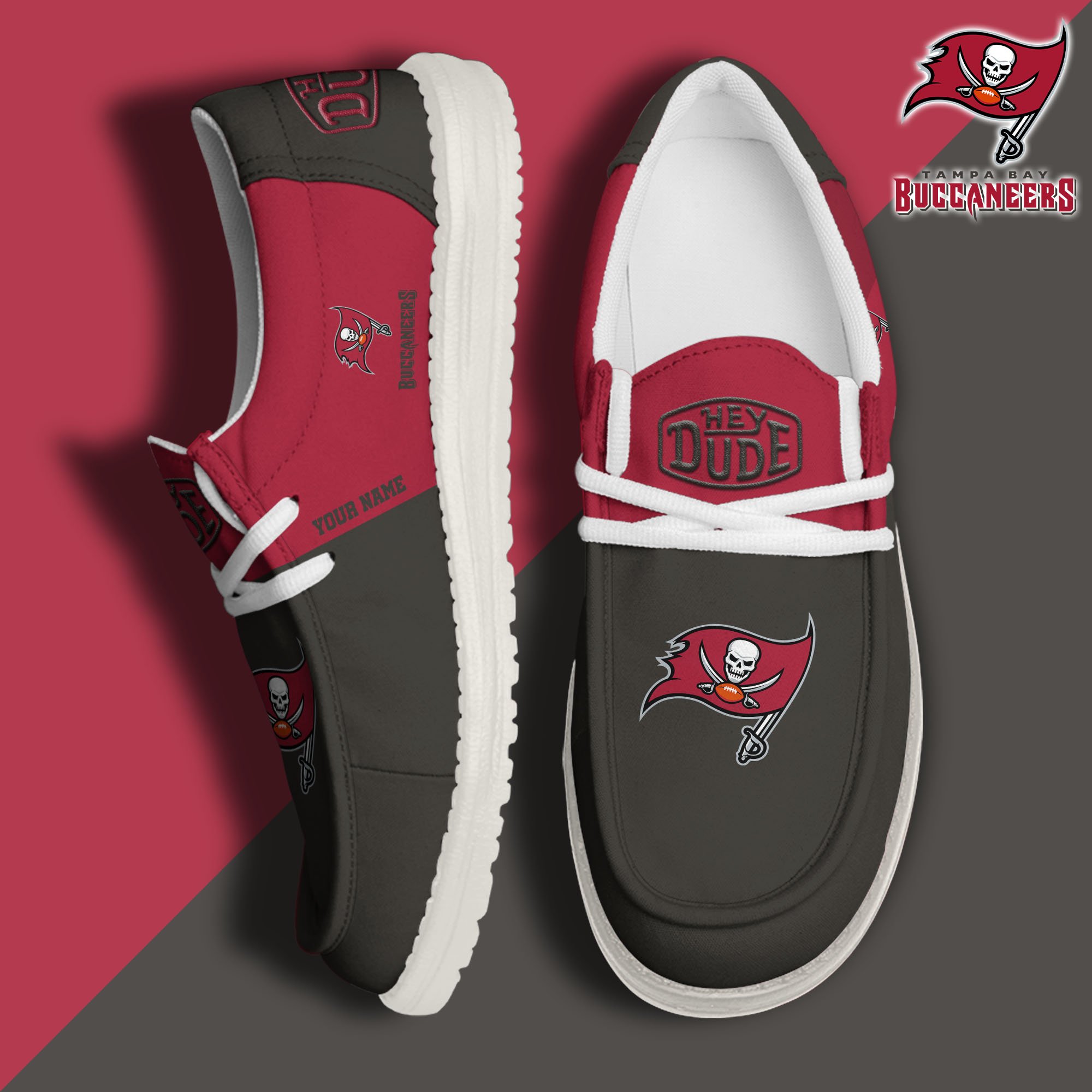 Tampa Bay Buccaneers Personalized Hey Dude Shoes For Men And Women Calebmatthewhans