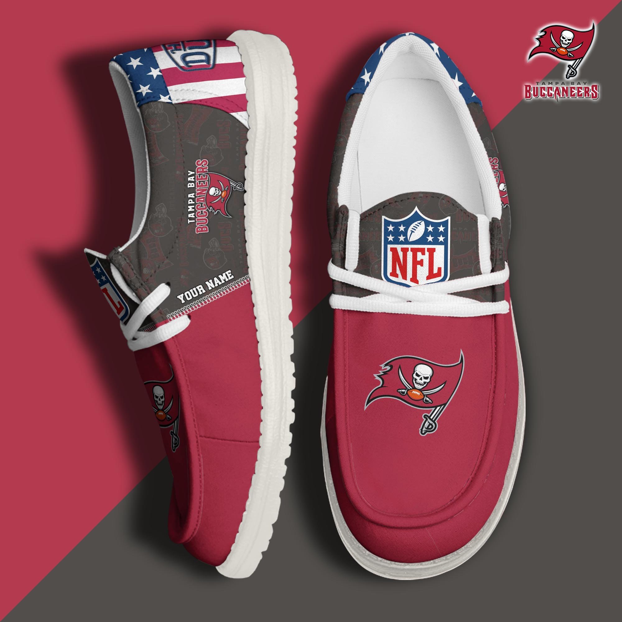 Tampa Bay Buccaneers Personalized Hey Dude Shoes For Men And Women Calebmatthewhans