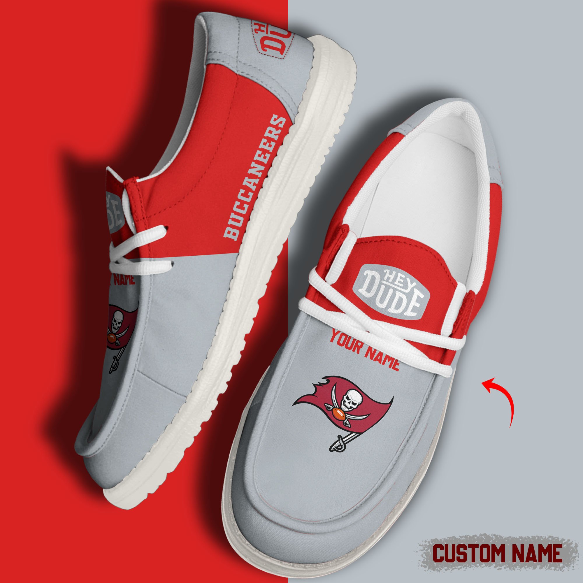 Tampa Bay Buccaneers Personalized Hey Dude Shoes For Men And Women Calebmatthewhans