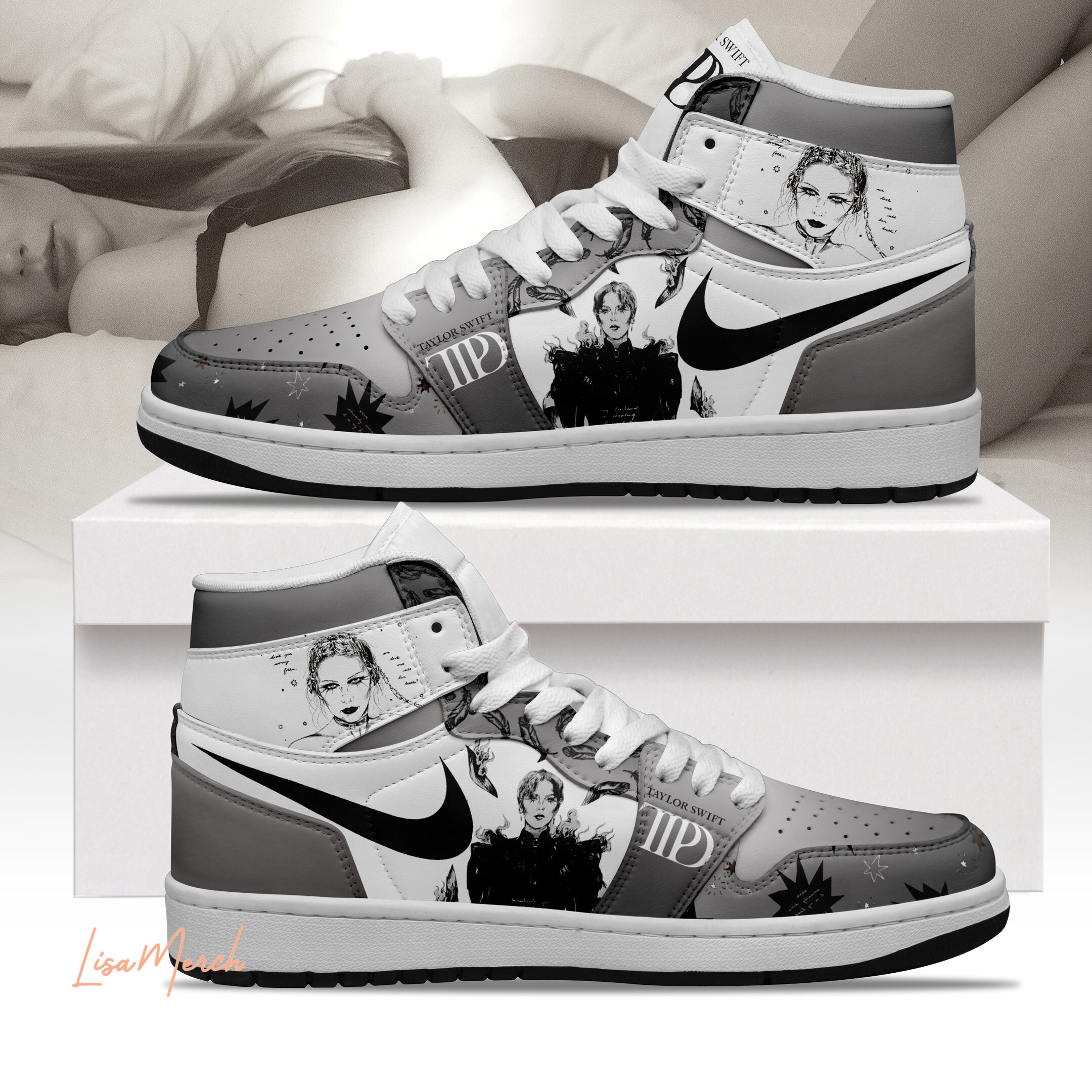 Taylor Swift AJ1 High Sneakers Shoes For Men And Women Calebmatthewhans