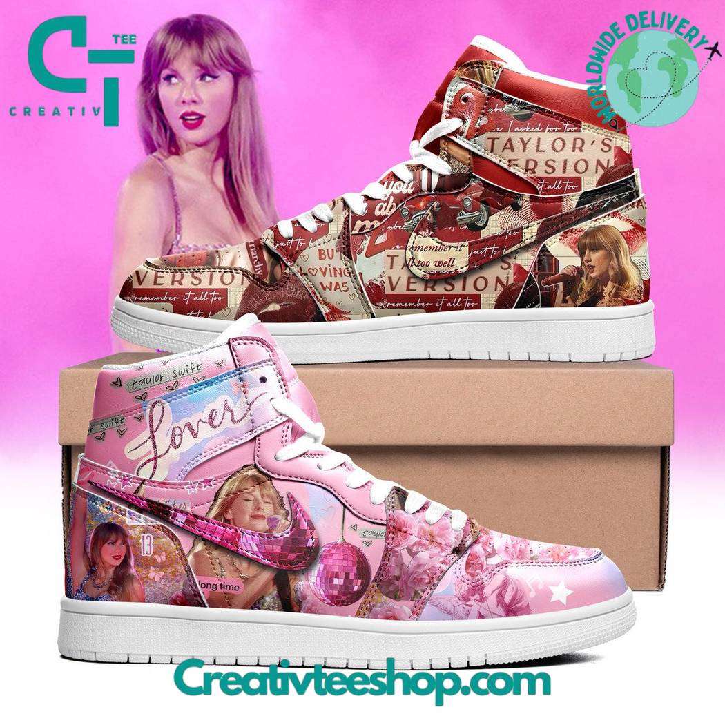 Taylor Swift Lover Version AJ1 High Sneakers Shoes For Men And Women Calebmatthewhans