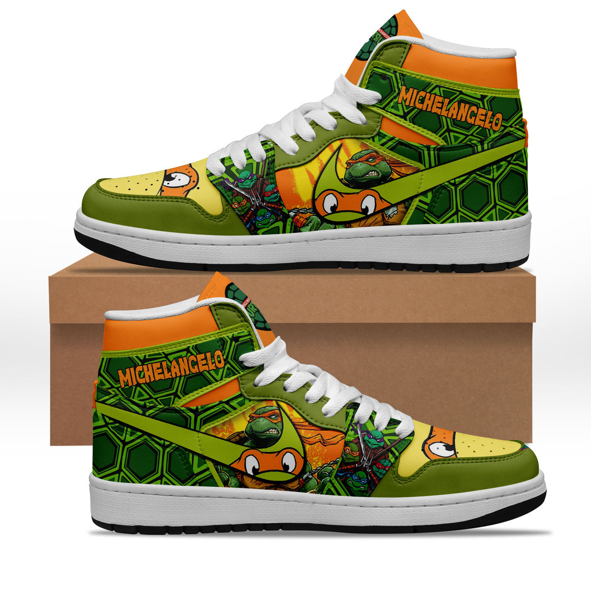 Teenage Mutant Ninja Turtles AJ1 High Sneakers Shoes For Men And Women Calebmatthewhans