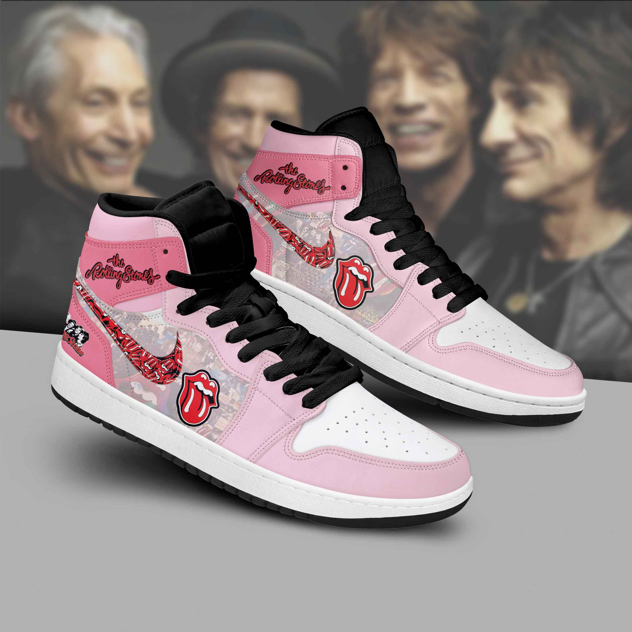 The Rolling Stones AJ1 High Sneakers Shoes For Men And Women Calebmatthewhans