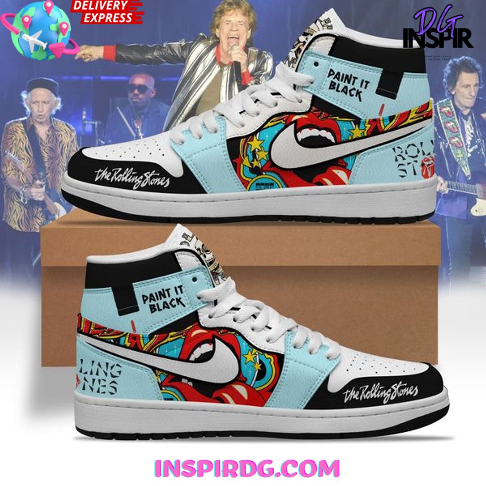 The Rolling Stones AJ1 High Sneakers Shoes For Men And Women Calebmatthewhans