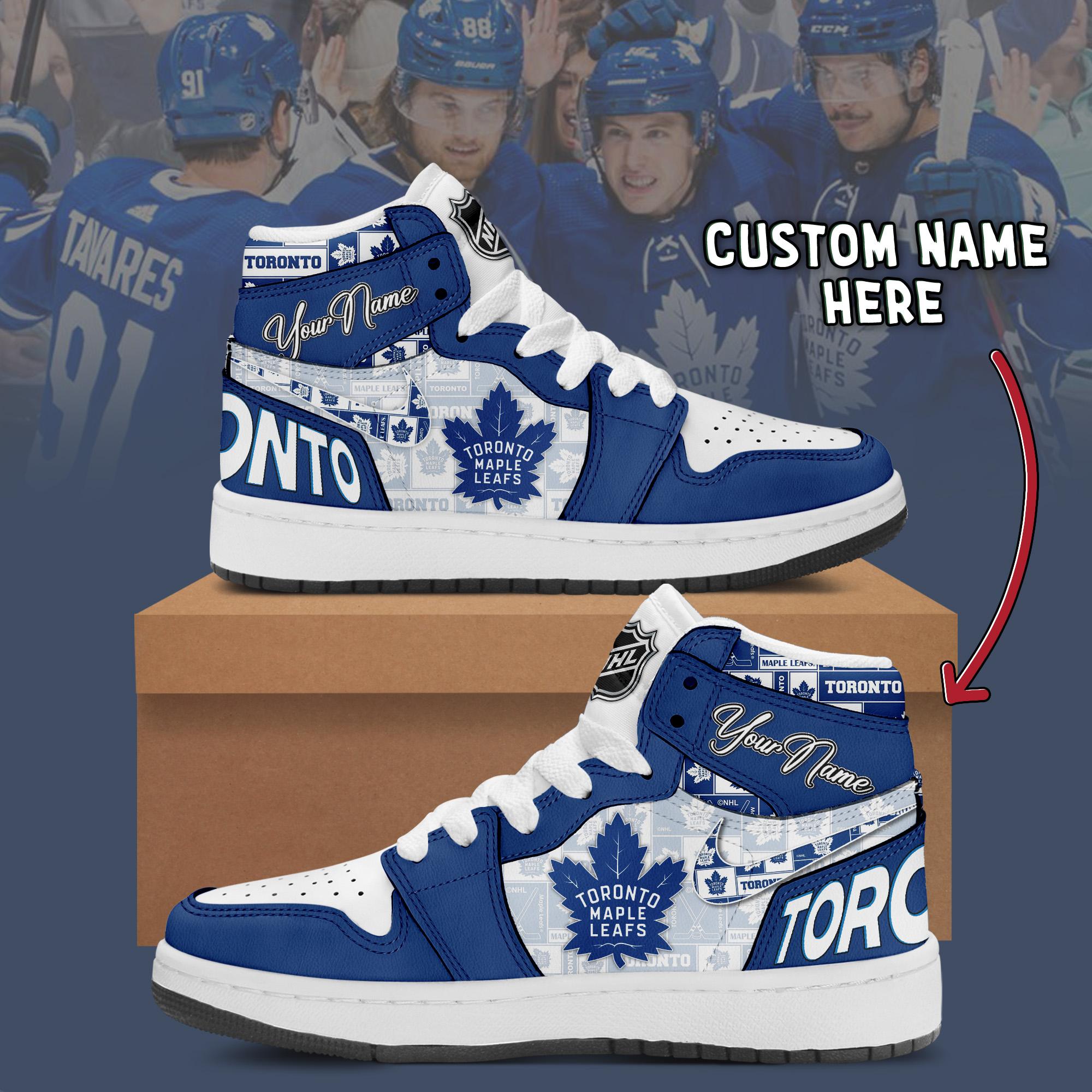 Toronto Maple Leafs AJ1 High Sneakers Shoes For Men And Women Calebmatthewhans