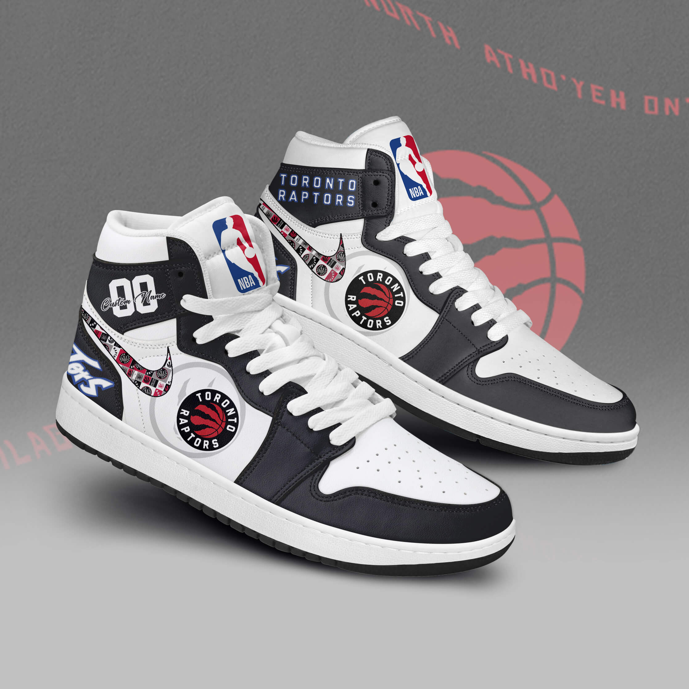Toronto Raptors AJ1 High Sneakers Shoes For Men And Women Calebmatthewhans