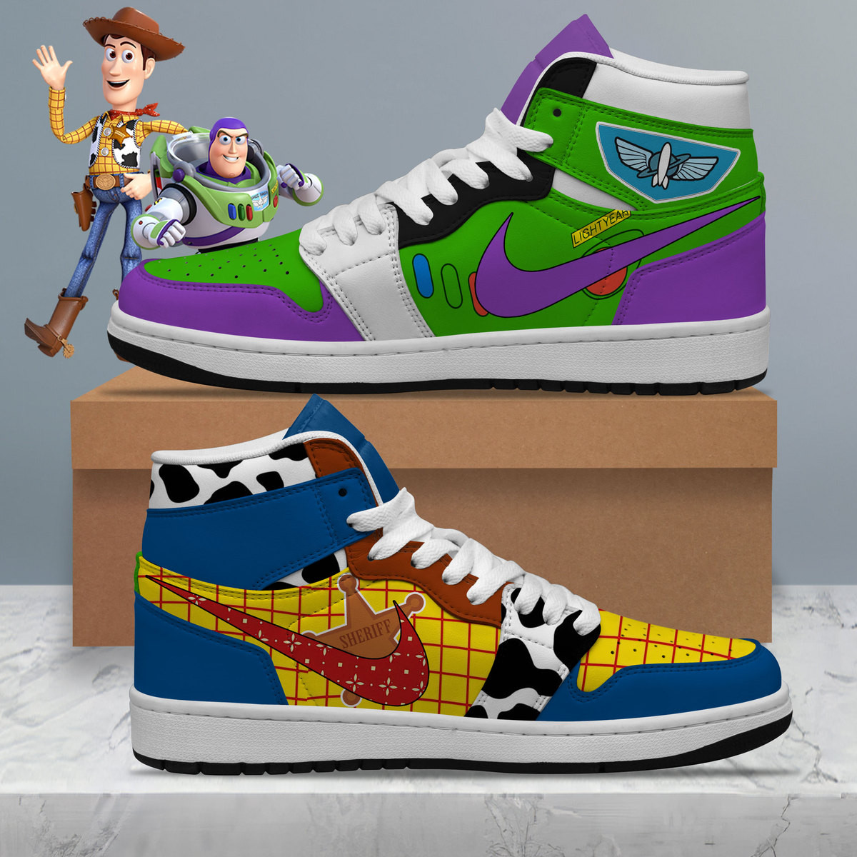 Toy Story AJ1 High Sneakers Shoes For Men And Women Calebmatthewhans