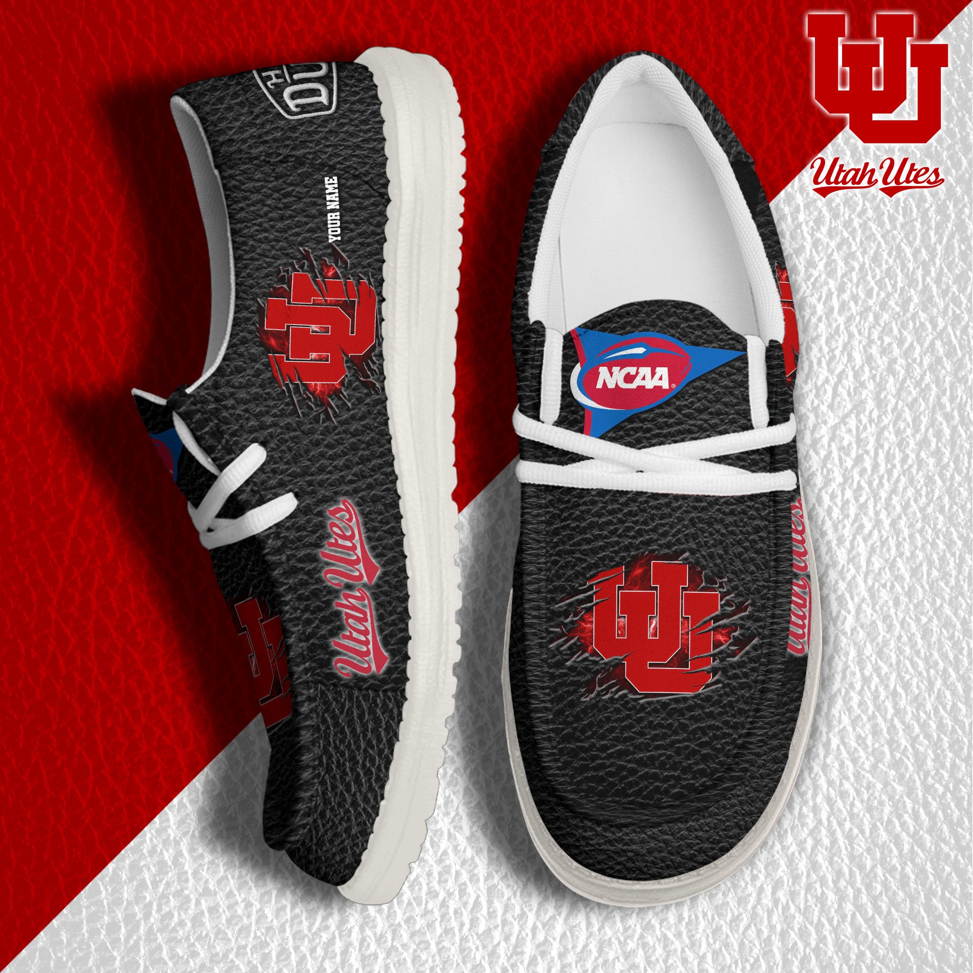 Utah Utes Personalized Hey Dude Shoes For Men And Women Calebmatthewhans