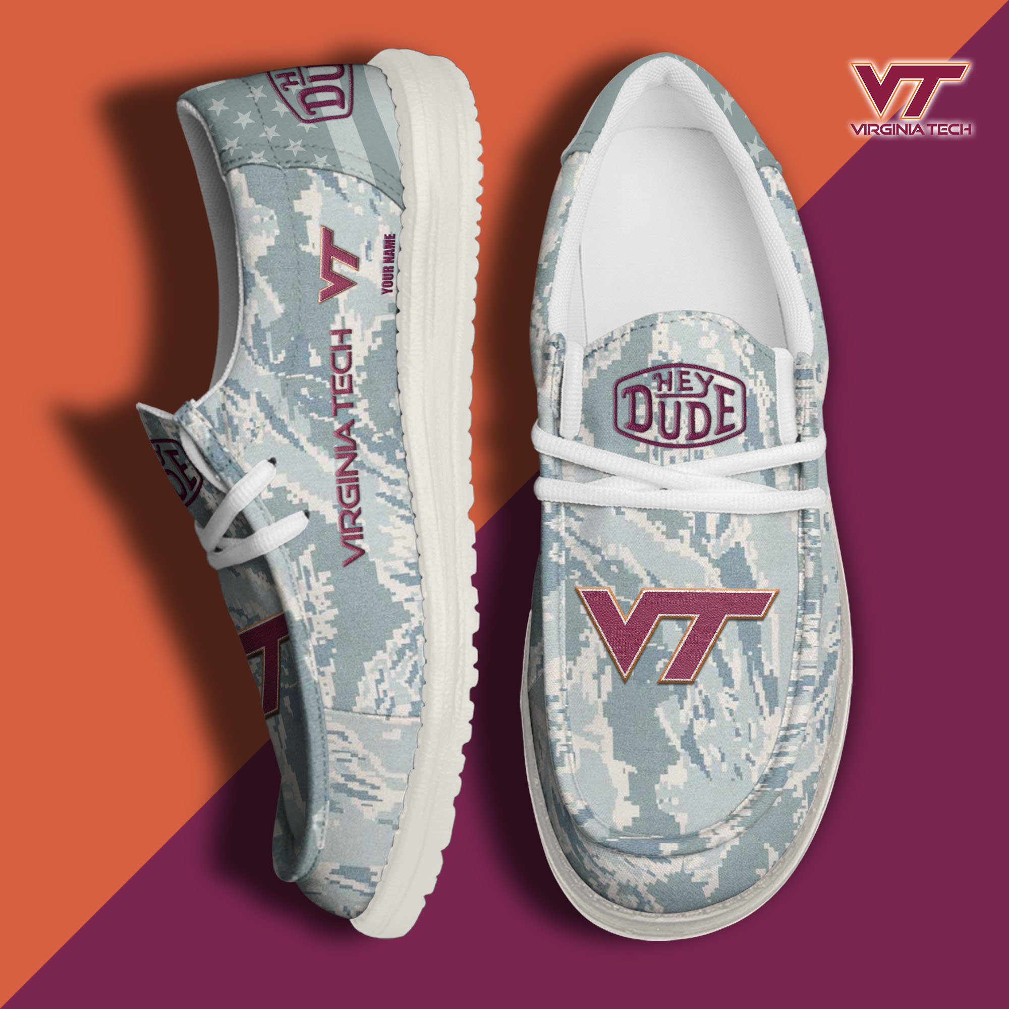 Virginia Tech Hokies Personalized Hey Dude Shoes For Men And Women Calebmatthewhans