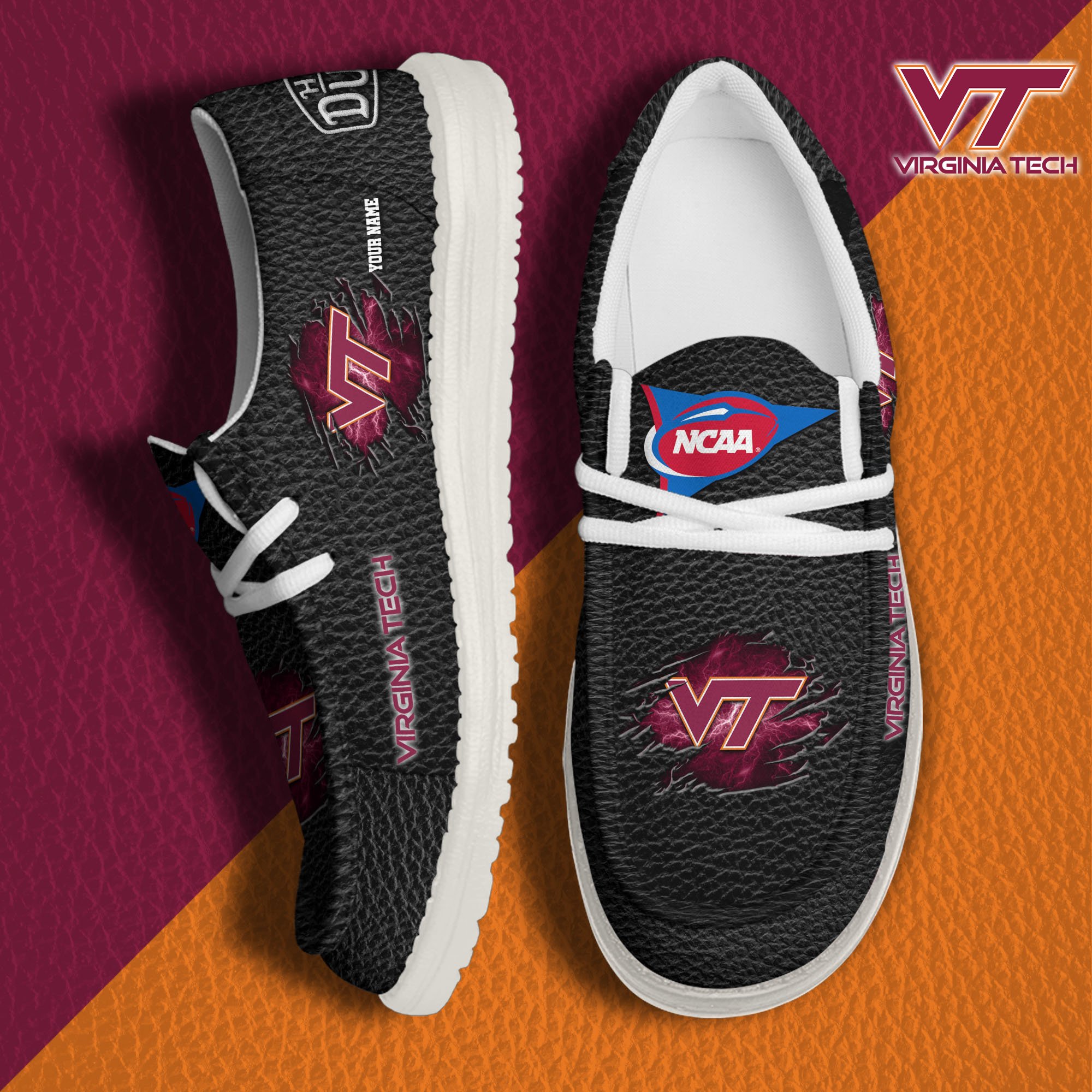 Virginia Tech Hokies Personalized Hey Dude Shoes For Men And Women Calebmatthewhans