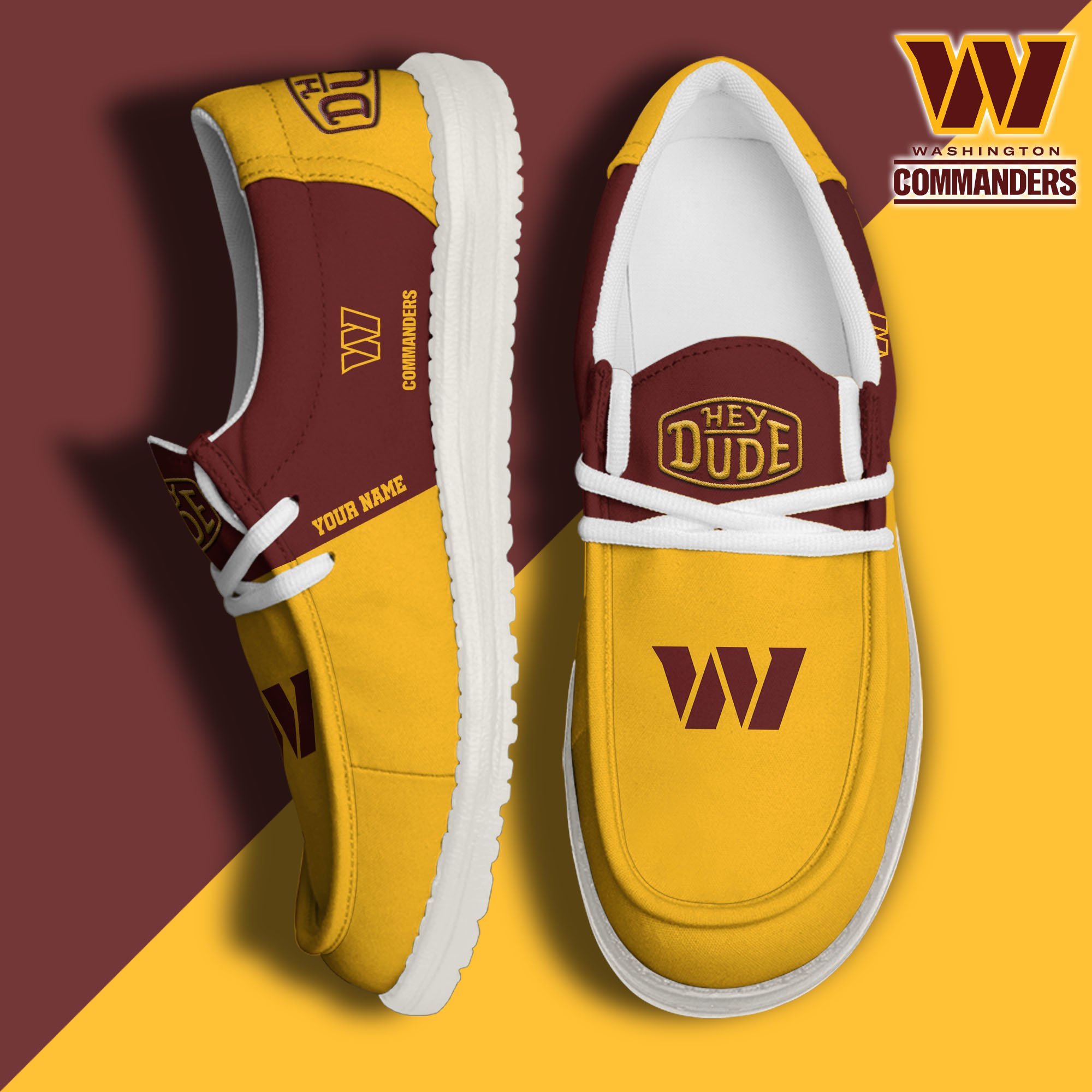 Washington Commanders Personalized Hey Dude Shoes For Men And Women Calebmatthewhans