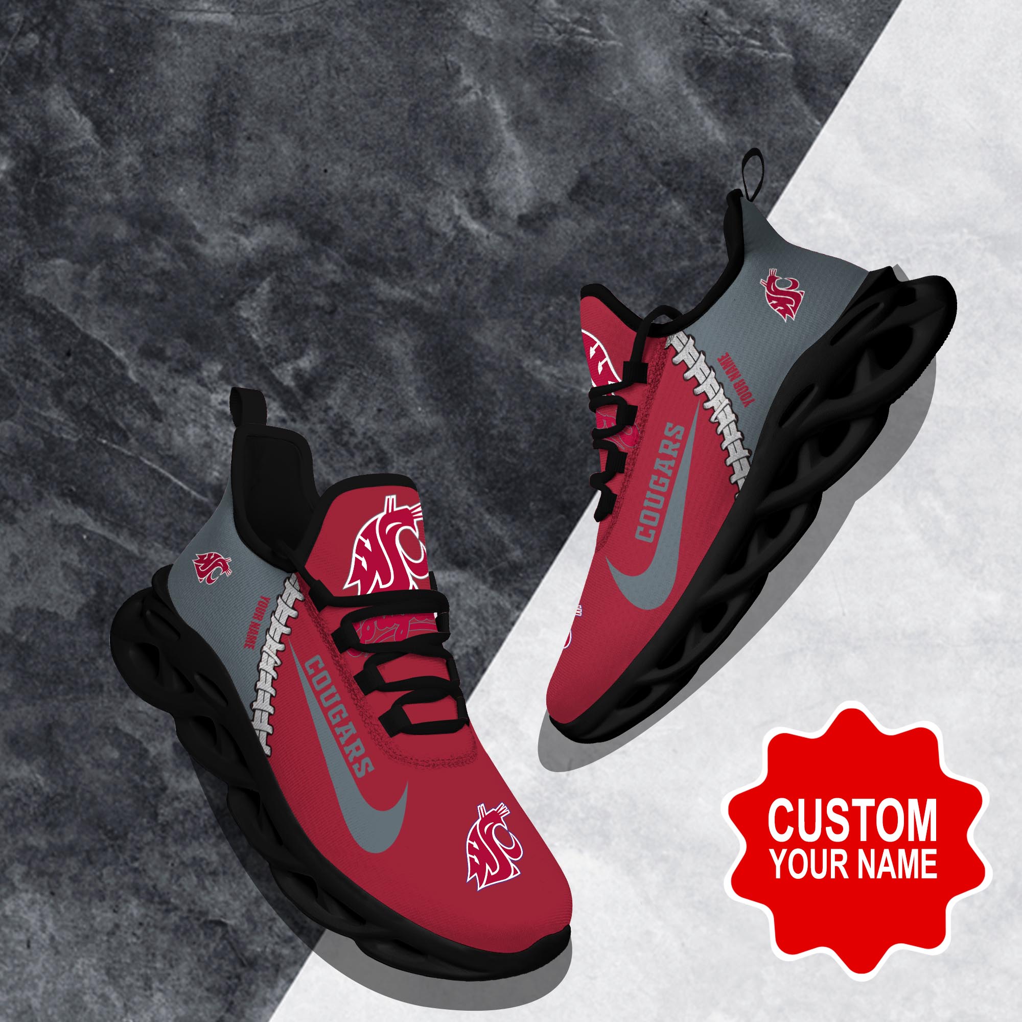 Washington State Cougars Max Soul Shoes Sneakers For Men And Women Calebmatthewhans