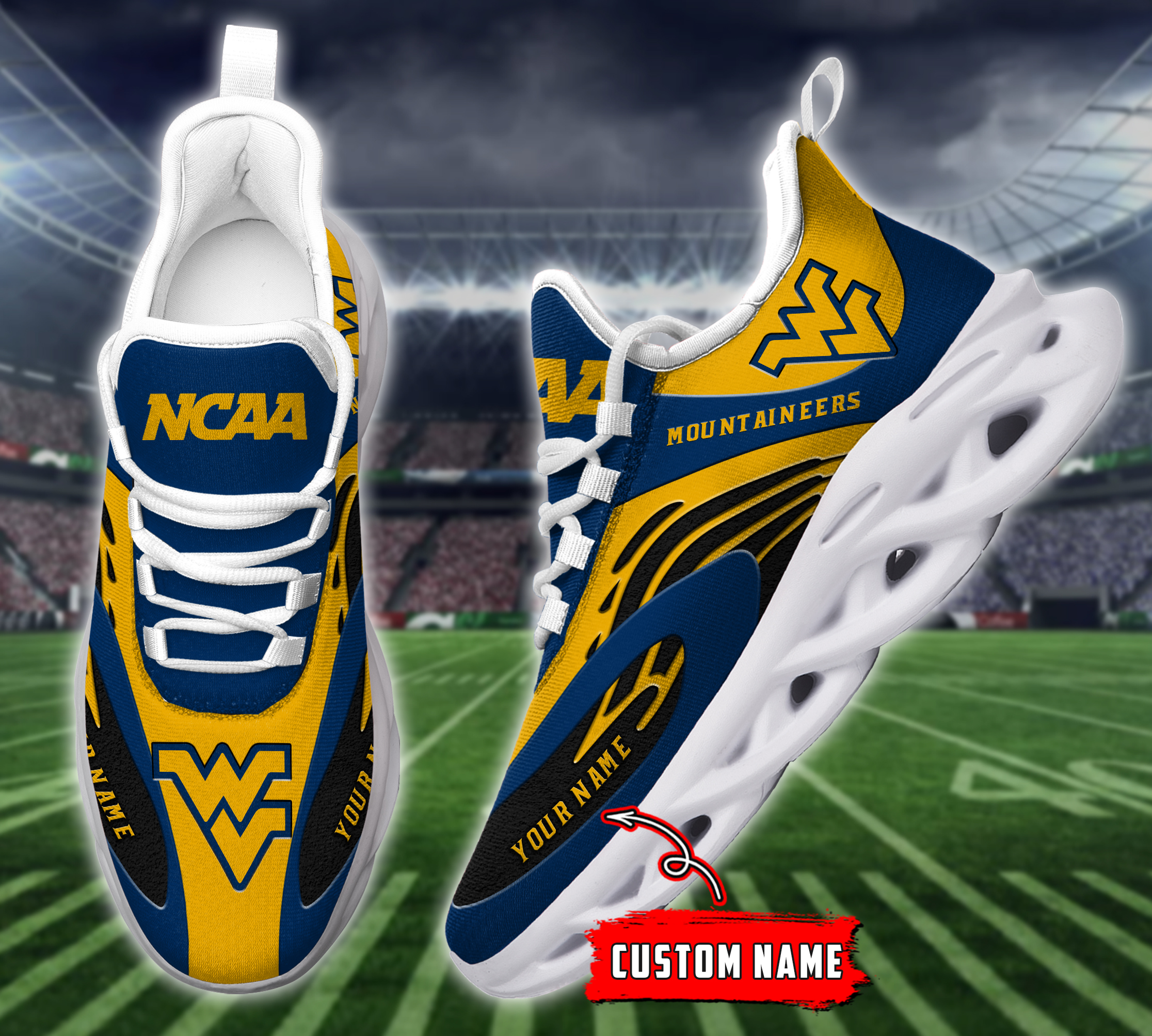 West Virginia Mountaineers NCAA Max Soul Shoes Sneakers For Men And Women Calebmatthewhans