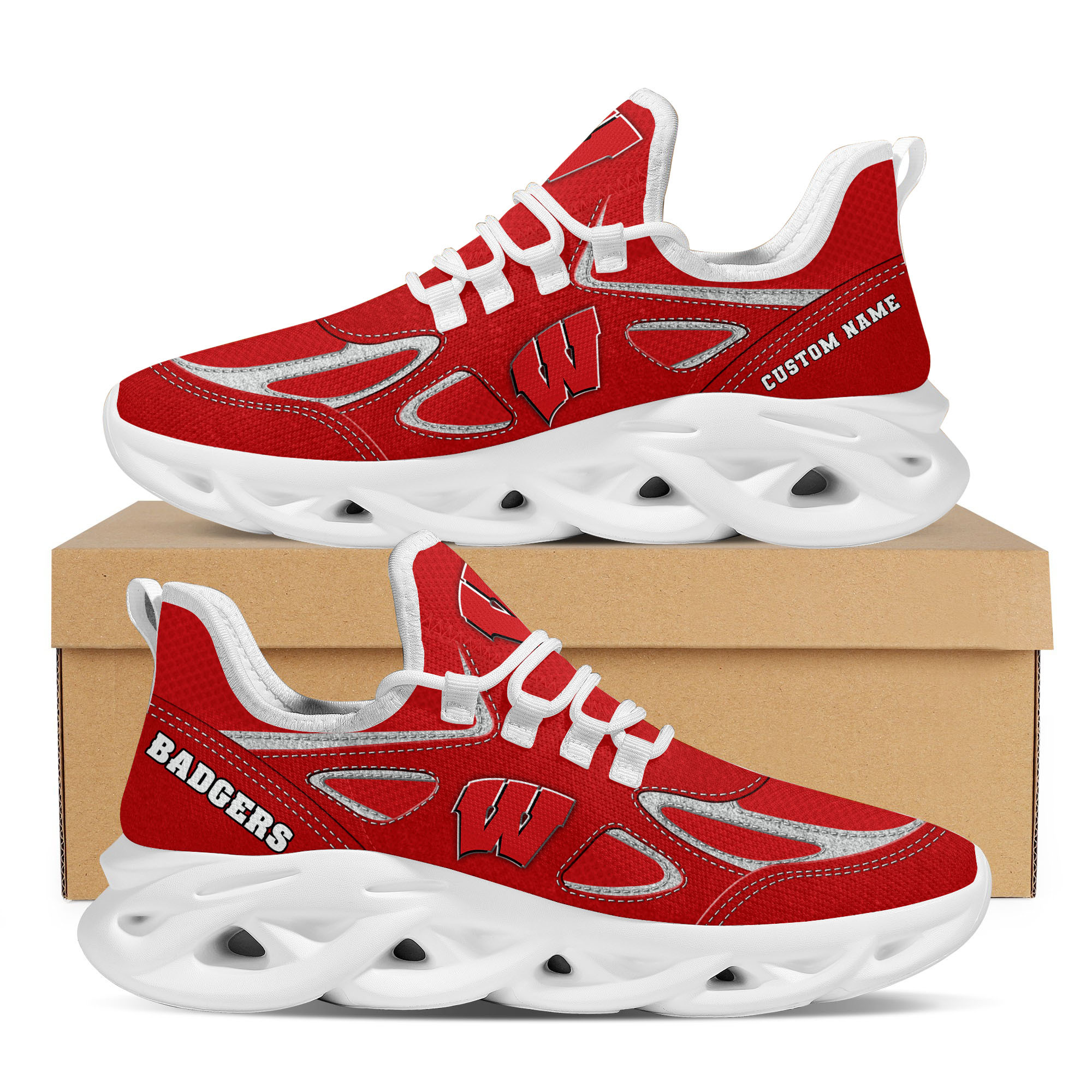 Wisconsin Badgers Max Soul Shoes Sneakers For Men And Women Calebmatthewhans