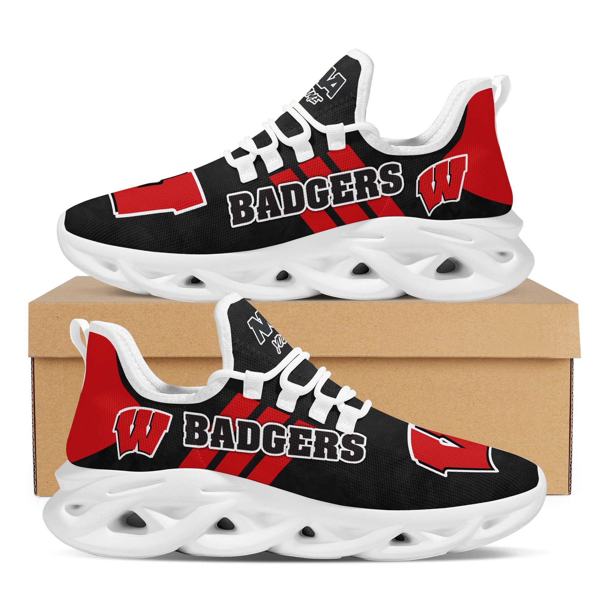 Wisconsin Badgers Max Soul Shoes Sneakers For Men And Women Calebmatthewhans