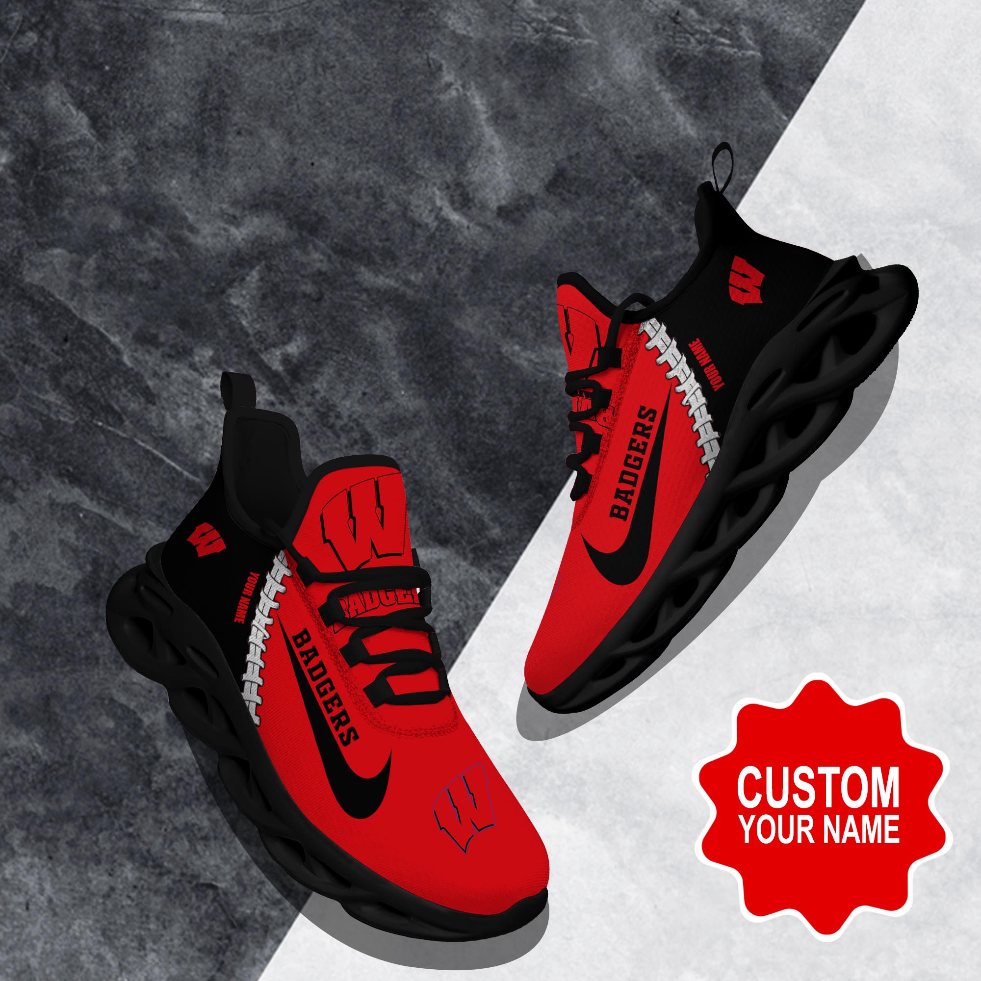 Wisconsin Badgers Max Soul Shoes Sneakers For Men And Women Calebmatthewhans