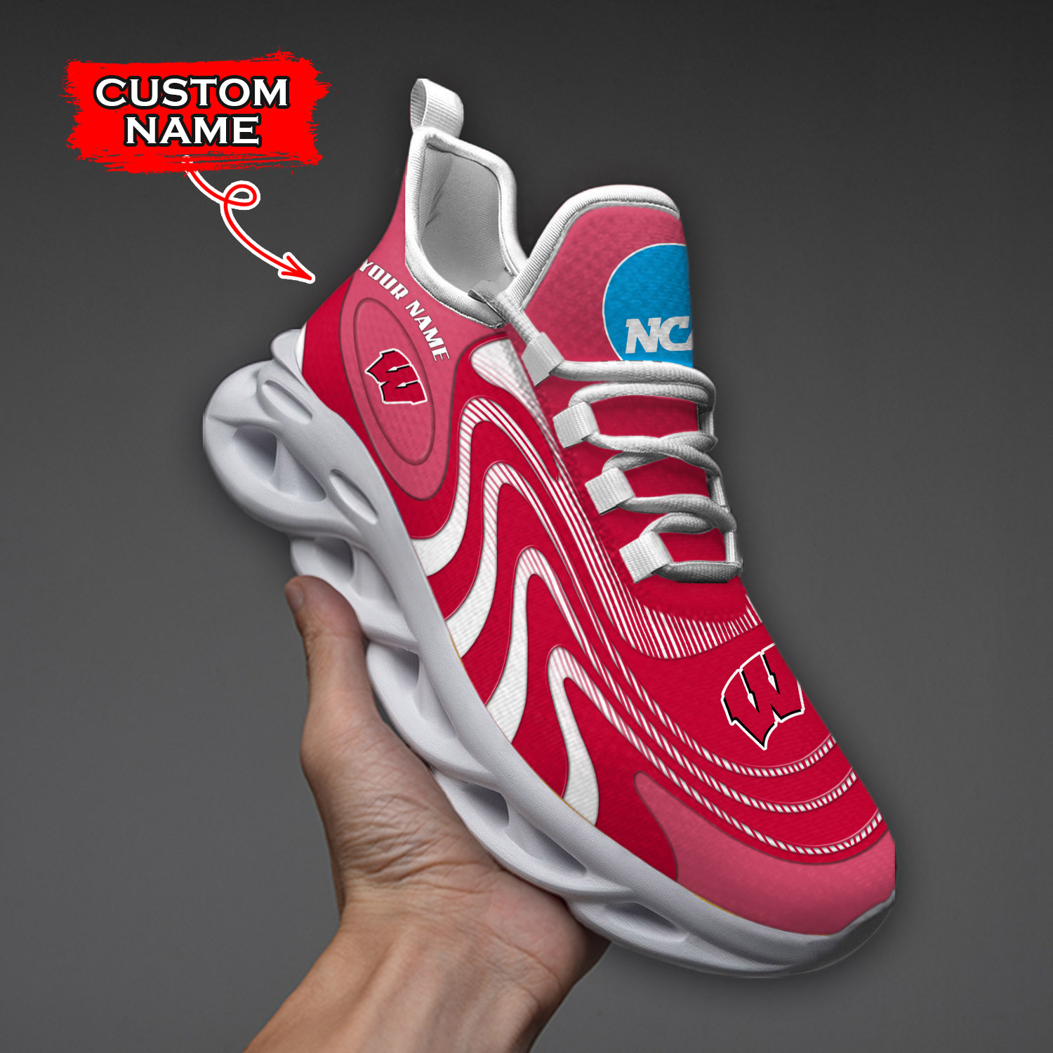 Wisconsin Badgers NCAA Max Soul Shoes Sneakers For Men And Women Calebmatthewhans