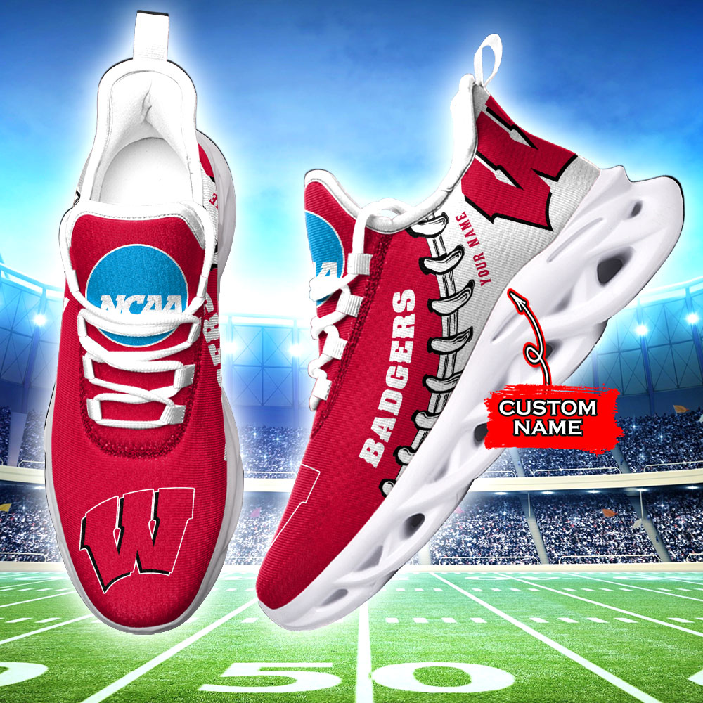 Wisconsin Badgers NCAA Max Soul Shoes Sneakers For Men And Women Calebmatthewhans